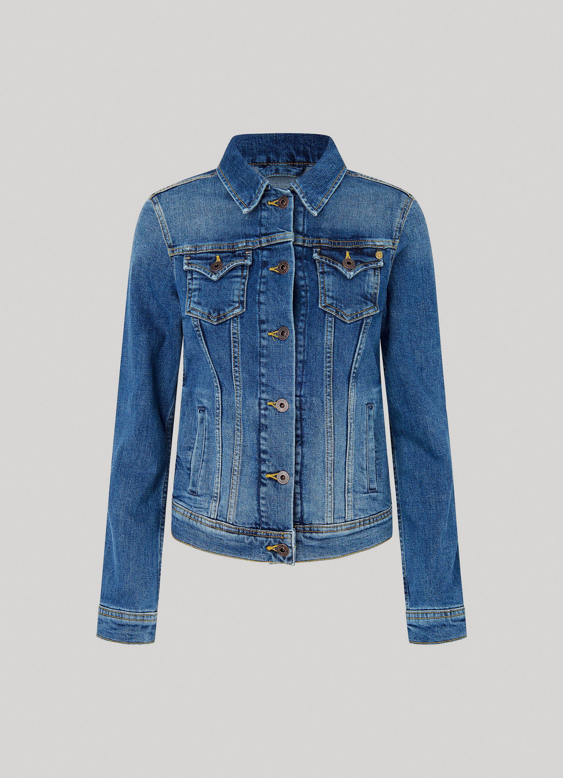 Pepe Jeans jack THRIFT met opgestikte borstzakken en doorknoopsluiting