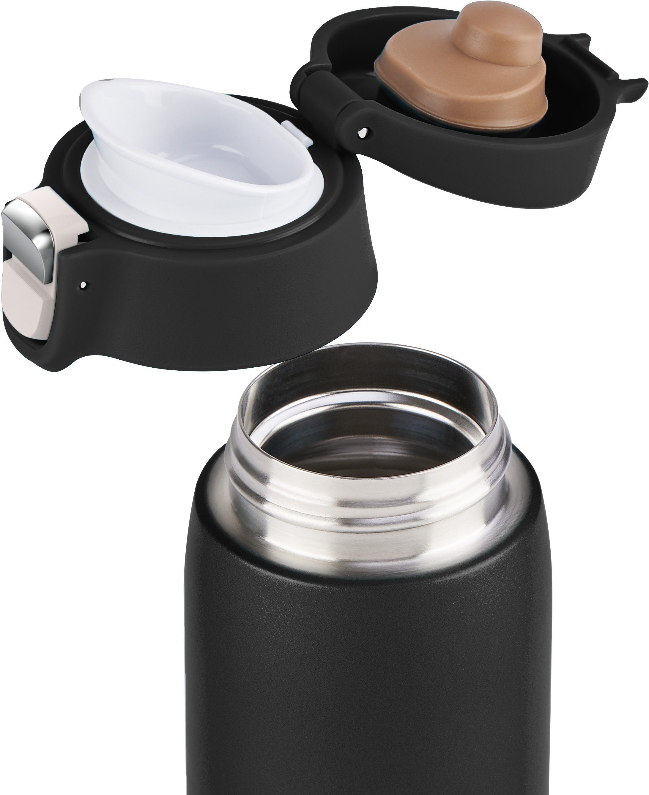 Emsa Thermosbeker Travel Mug Light 0,4l, licht, roestvrij staal, klapvergrendeling, 100% dicht, 8u heet/16u koud