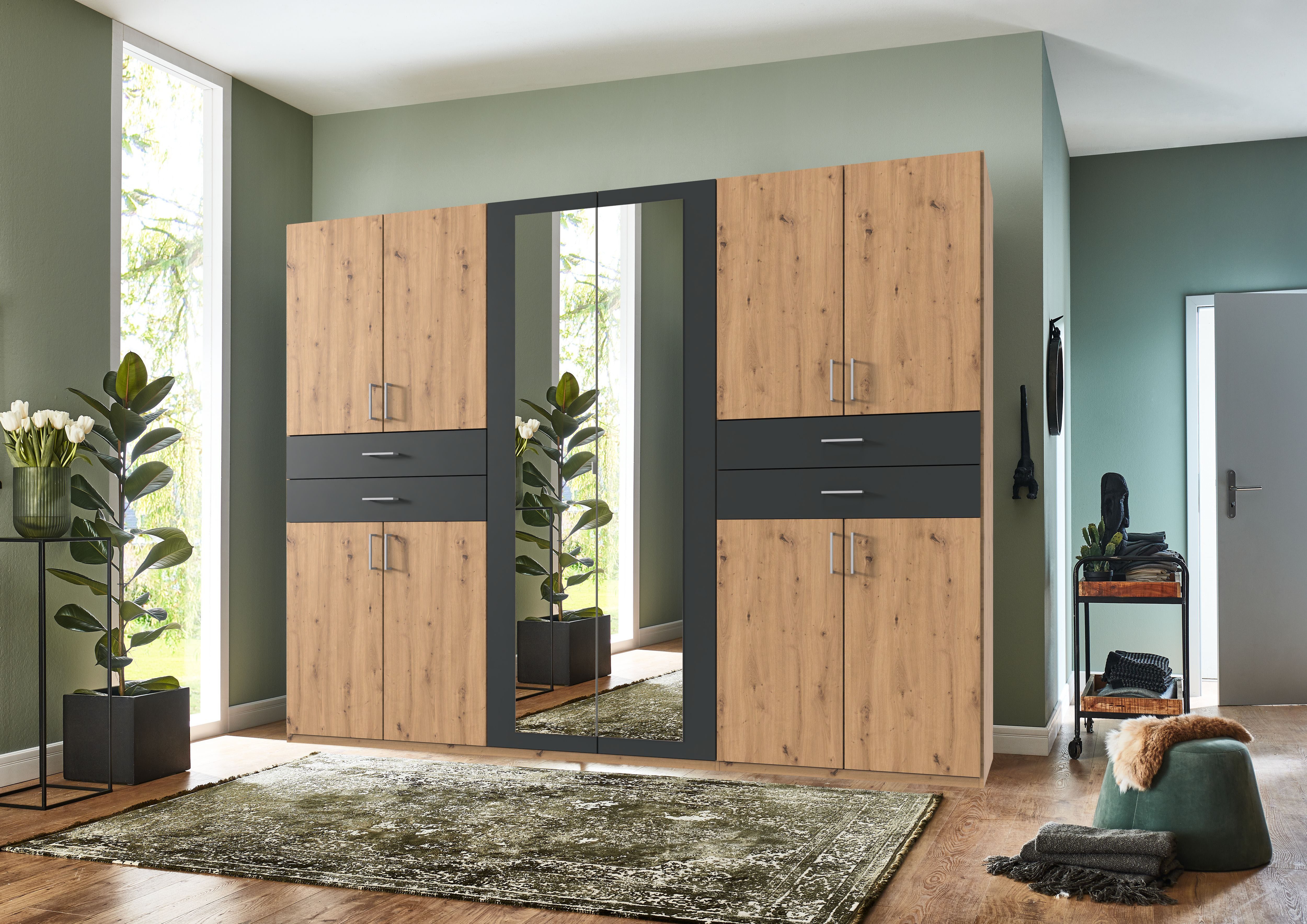Wimex Kledingkast Taiga kledingkast met spiegel OTTOs Choice besteller met lades op comfortabele hoogte, garderobe slaapkamerkast