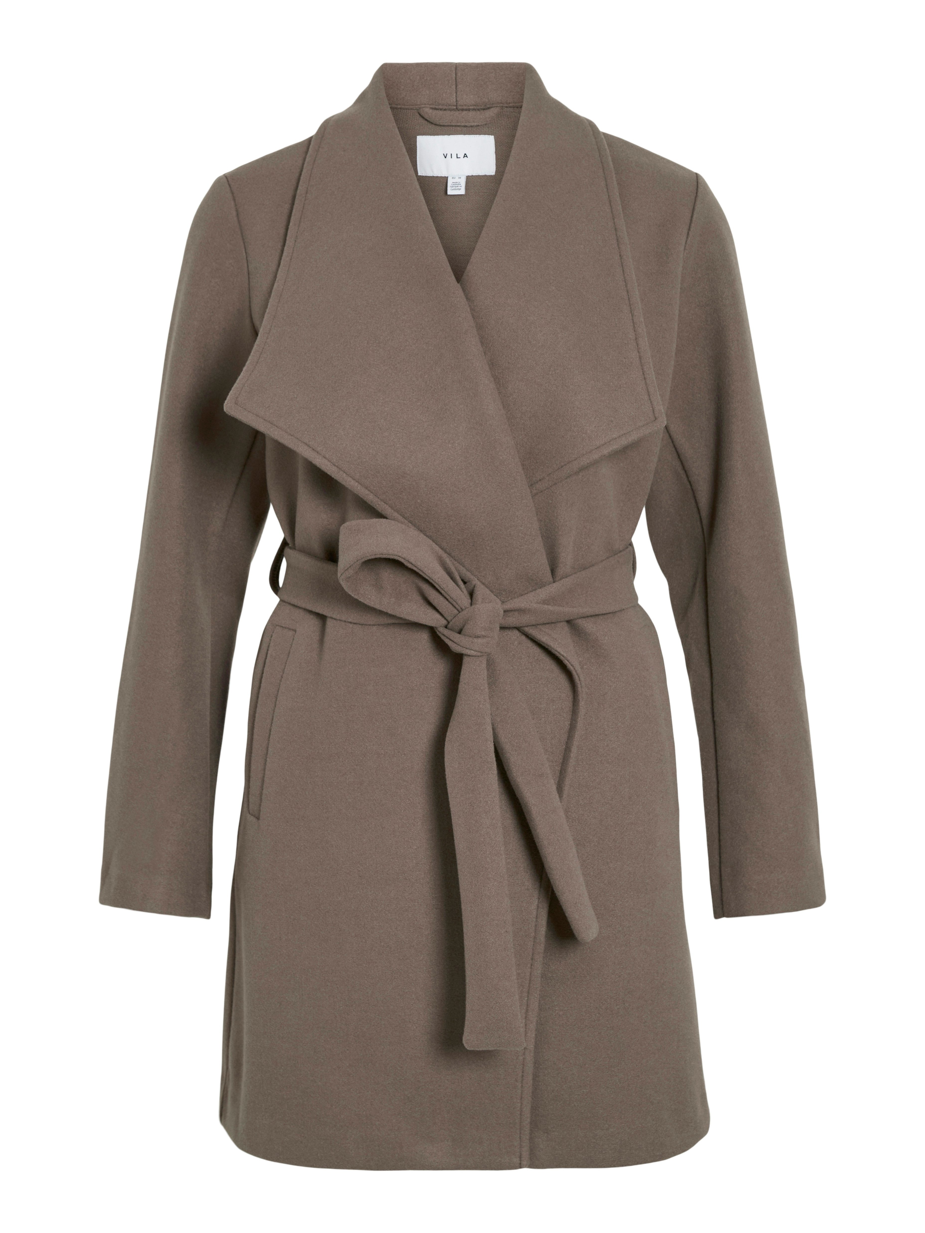 Vila Korte jas VICOOLEY COLLAR BELT COAT - NOOS