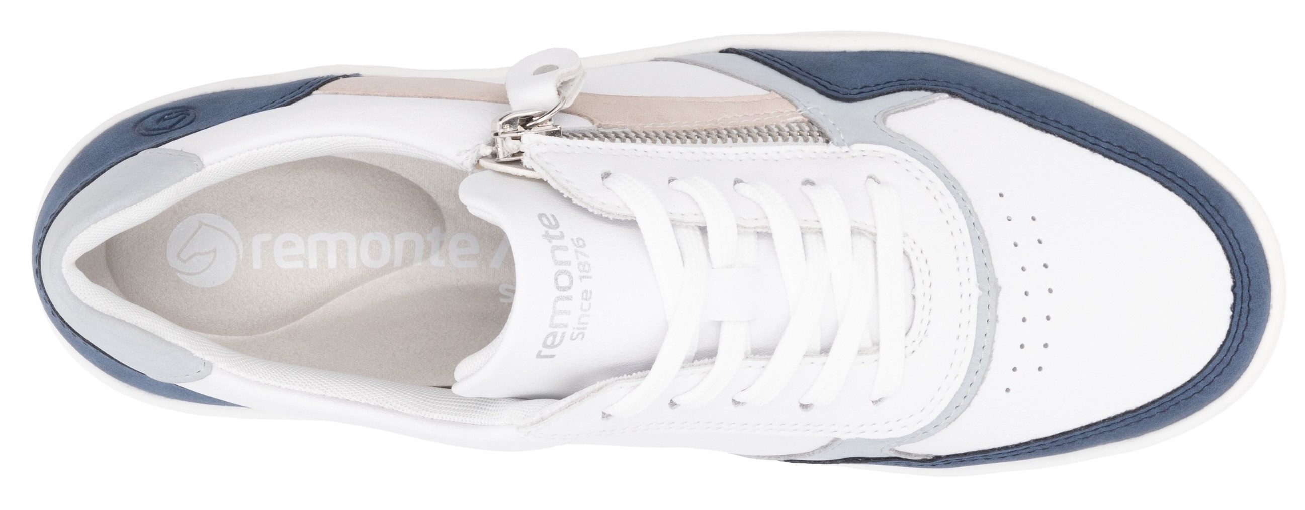 Remonte Plateausneakers , vrijetijdsschoen, lage schoen, veterschoen in smalle vorm