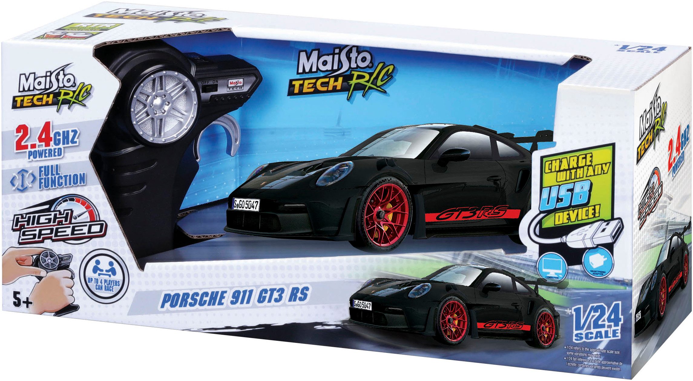 Maisto® Radiografisch bestuurbare auto Premium Porsche 911 GT3 RS incl. afstandsbediening en usb-kabel