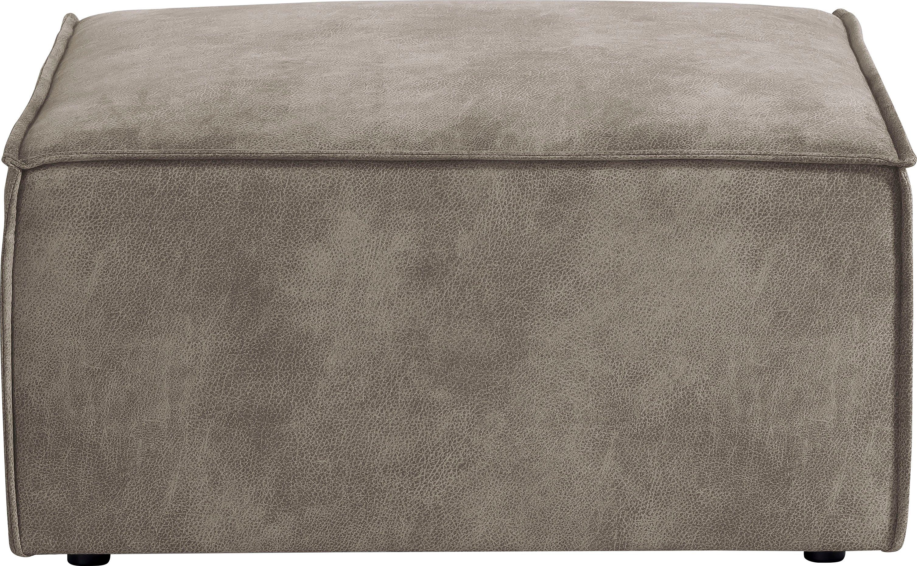 Home affaire Hocker Sherwood Vierkante poef/voetenbank, ideale als aanvulling op de "SHERWOOD" love seat