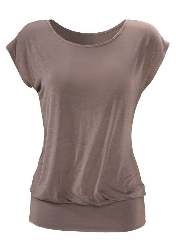 Lascana Lang shirt Met brede tailleband van zachte viscose-stretch