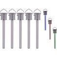 naeve led-tuinlamp thermometer set, set van 5 zilver