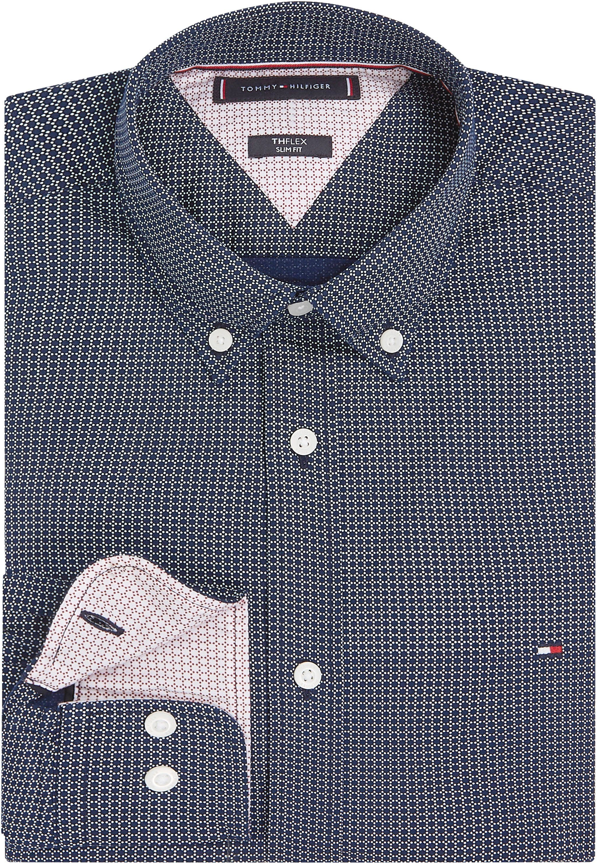Tommy Hilfiger Businessoverhemd FLEX MICRO FOULARD SF SHIRT Met minimal-print button-down-kraag