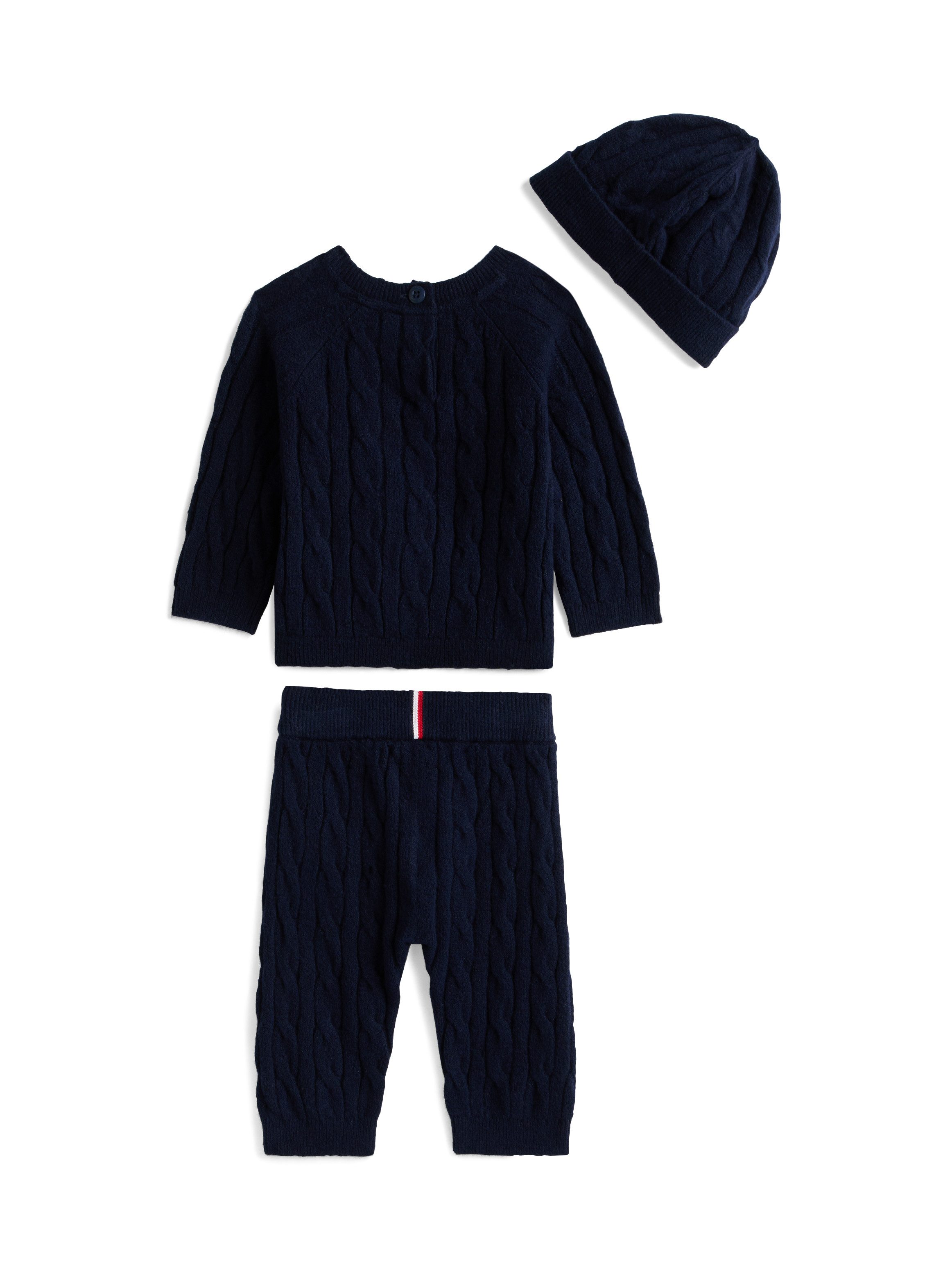 Tommy Hilfiger Shirt met lange mouwen en broek CABLE SWEATER BEANIE GIFTBOX (3-delig)
