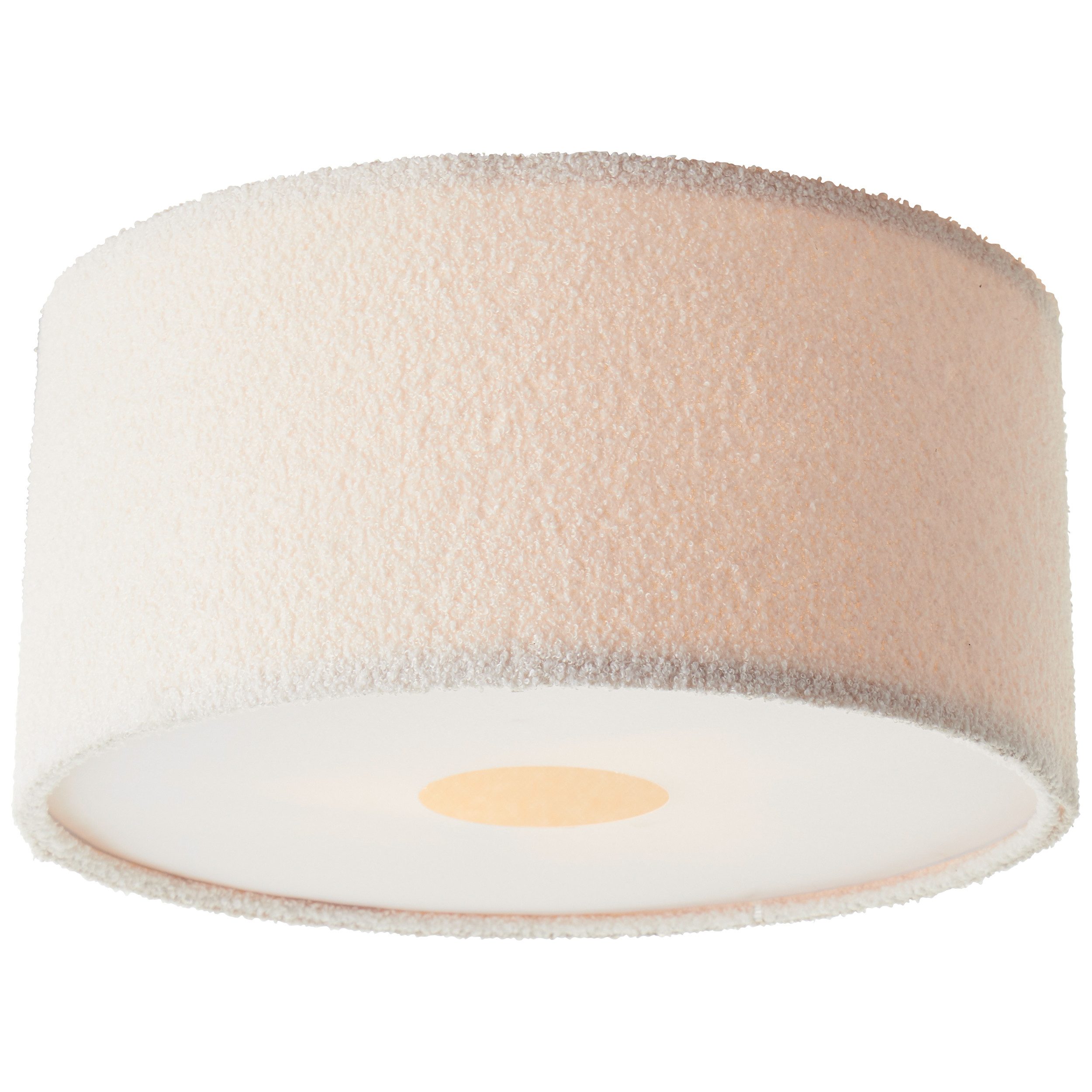 Brilliant Leuchten Plafondlamp Teddy zachte teddy stof, 23 x 45 cm, 3 x e27, textiel, beige