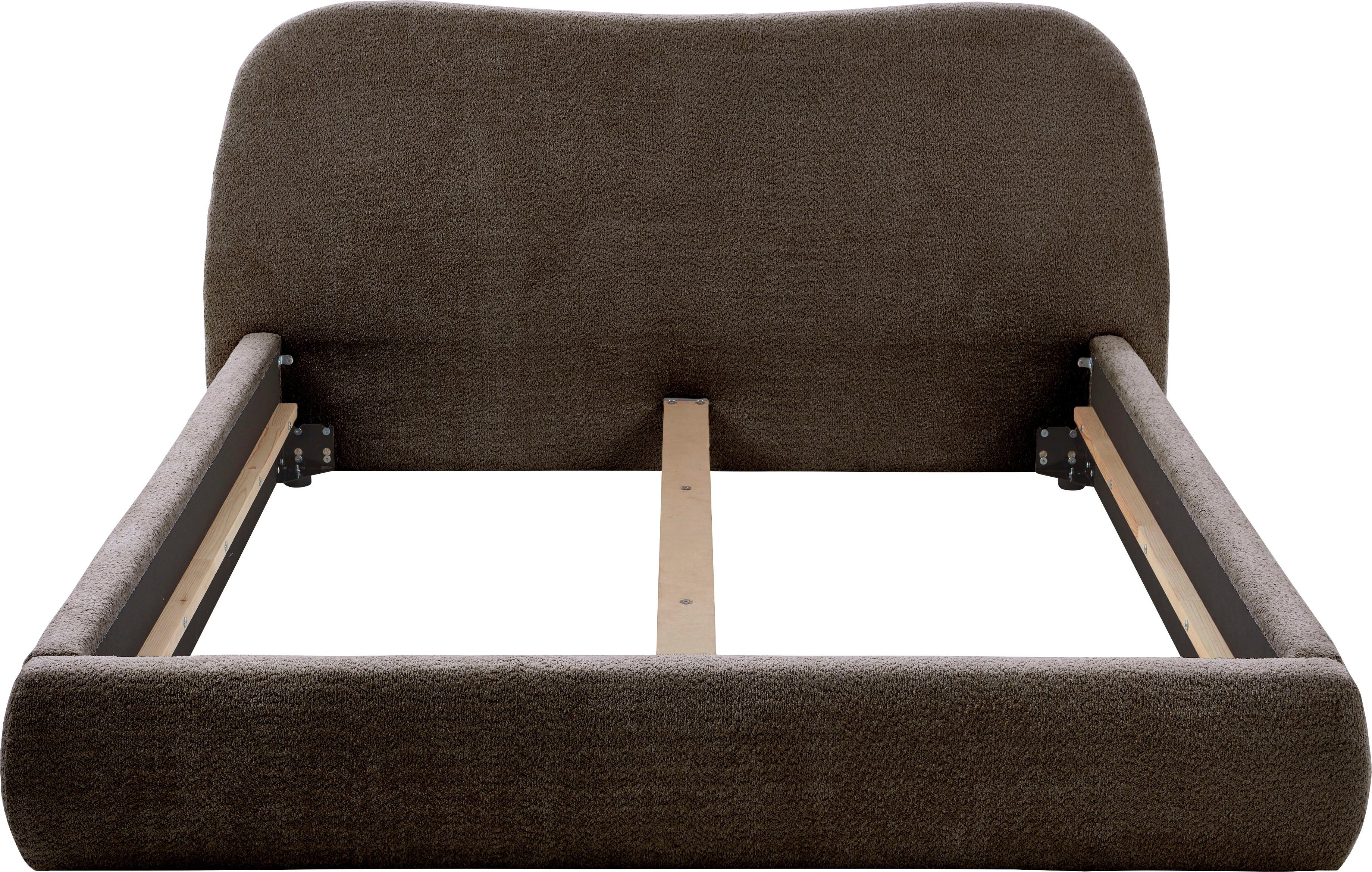 ATLANTIC home collection Gestoffeerd bed Sophie met of zonder opbergruimte, hoogwaardige bouclé bekleding