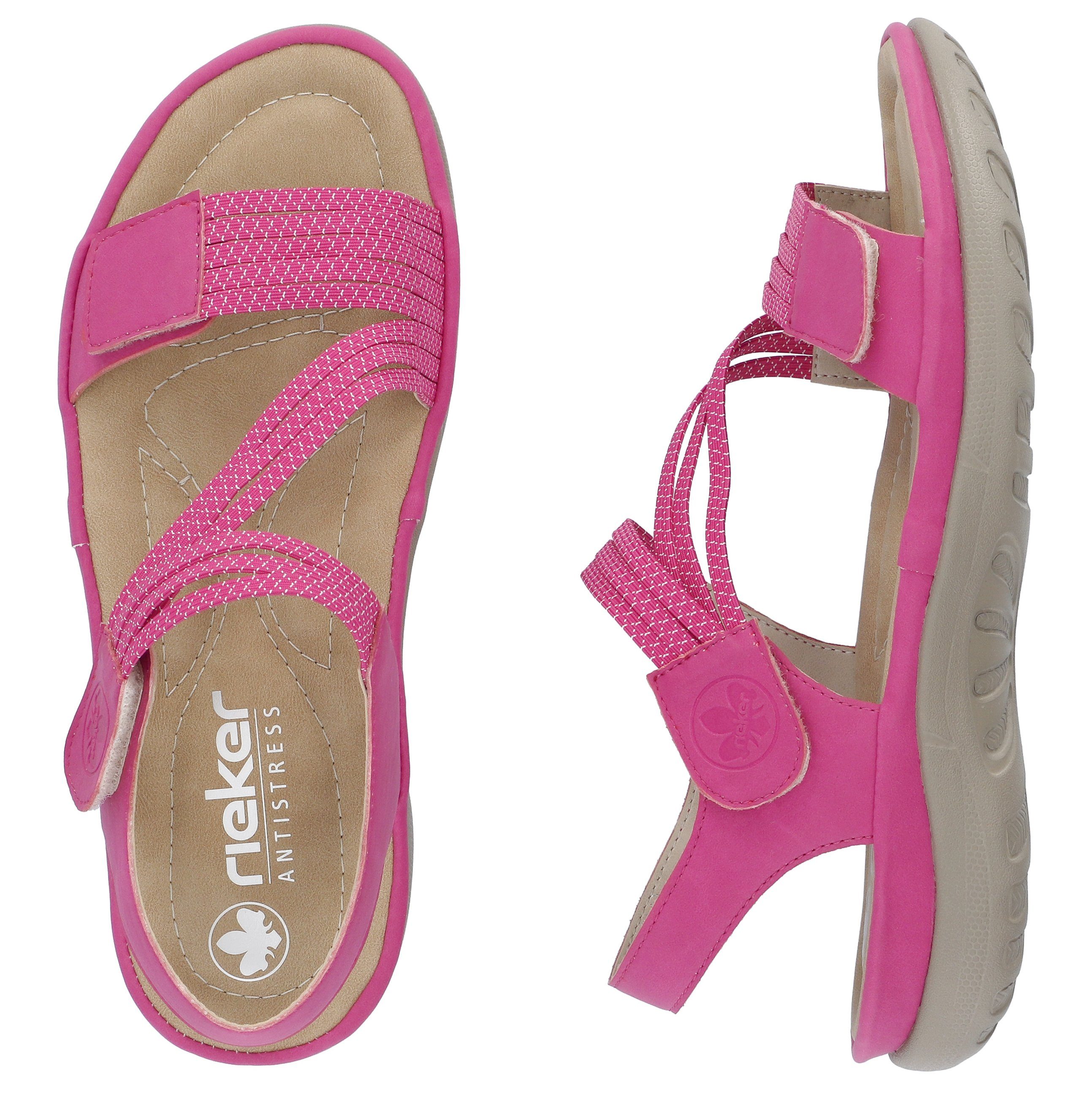 Rieker Sandalen zomerschoen, sandaal, sleehak, met elastieken