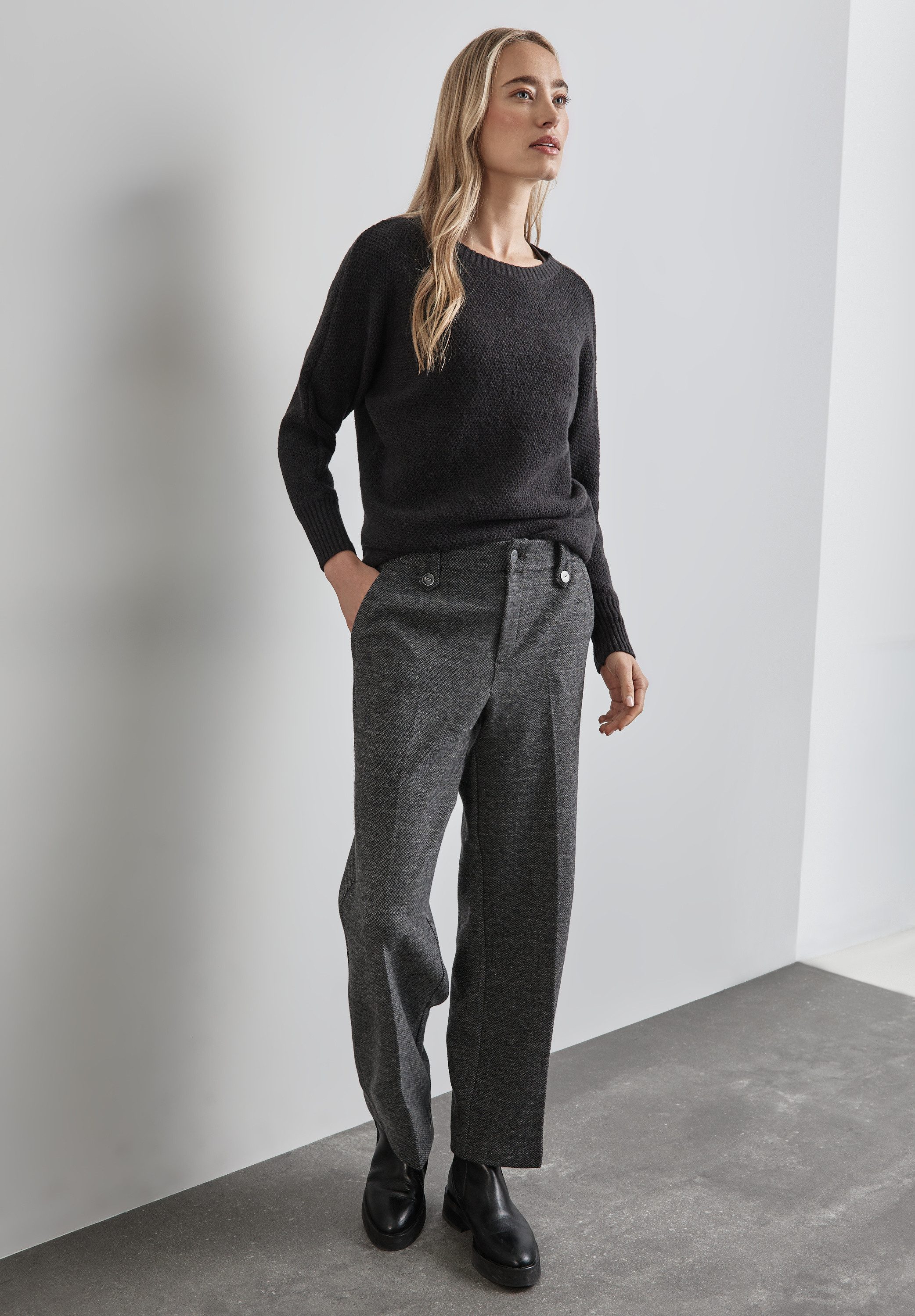 STREET ONE Stoffen broek Fishbone-hose in casual fit