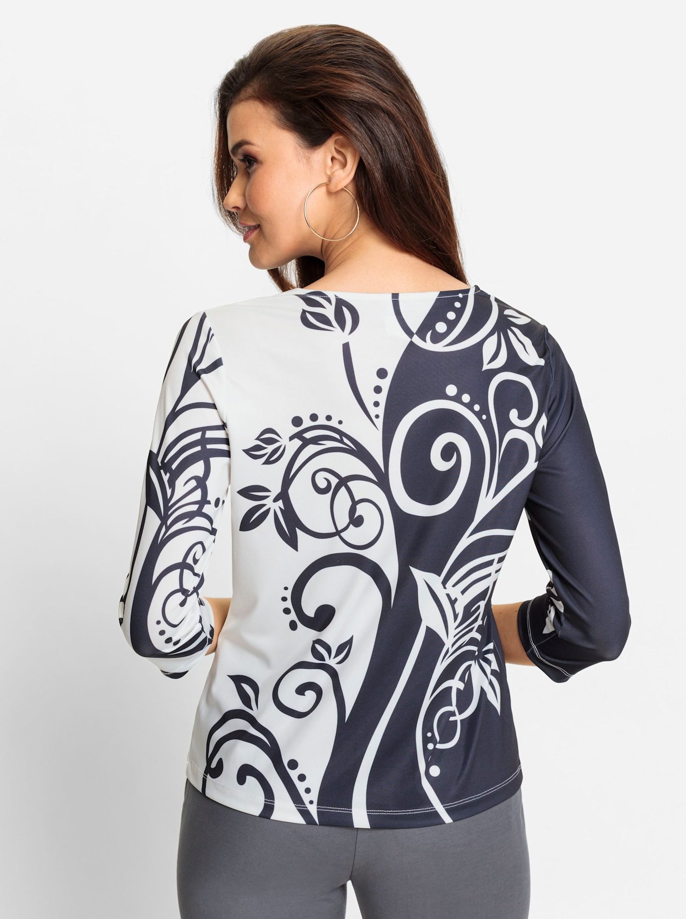 Lady Shirt met 3/4 mouwen Shirt (1-delig)