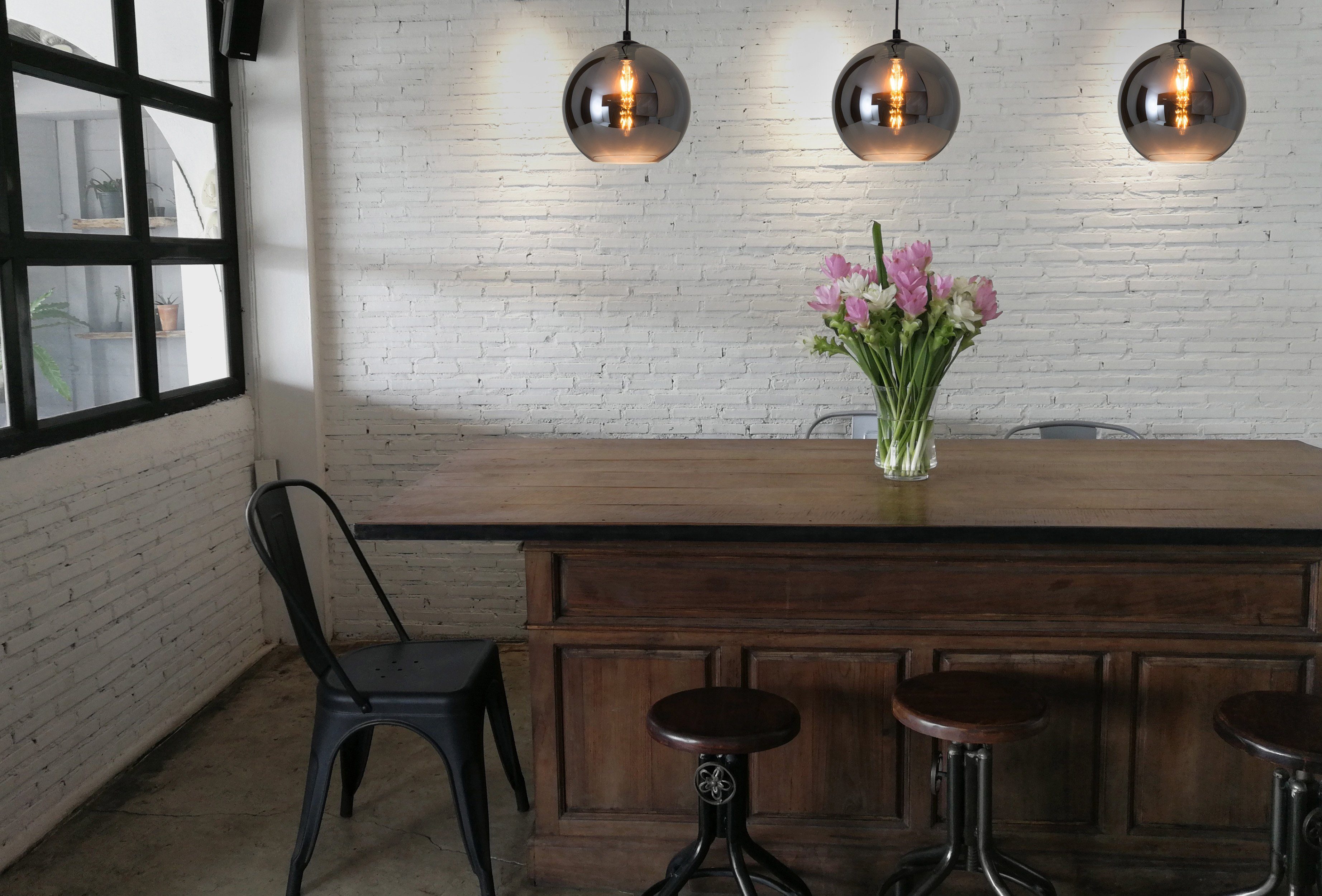 näve Hanglamp VASO Rookglas, E27 max. 40W, hanglengte: 100 cm, antraciet/zwart (1 stuk)