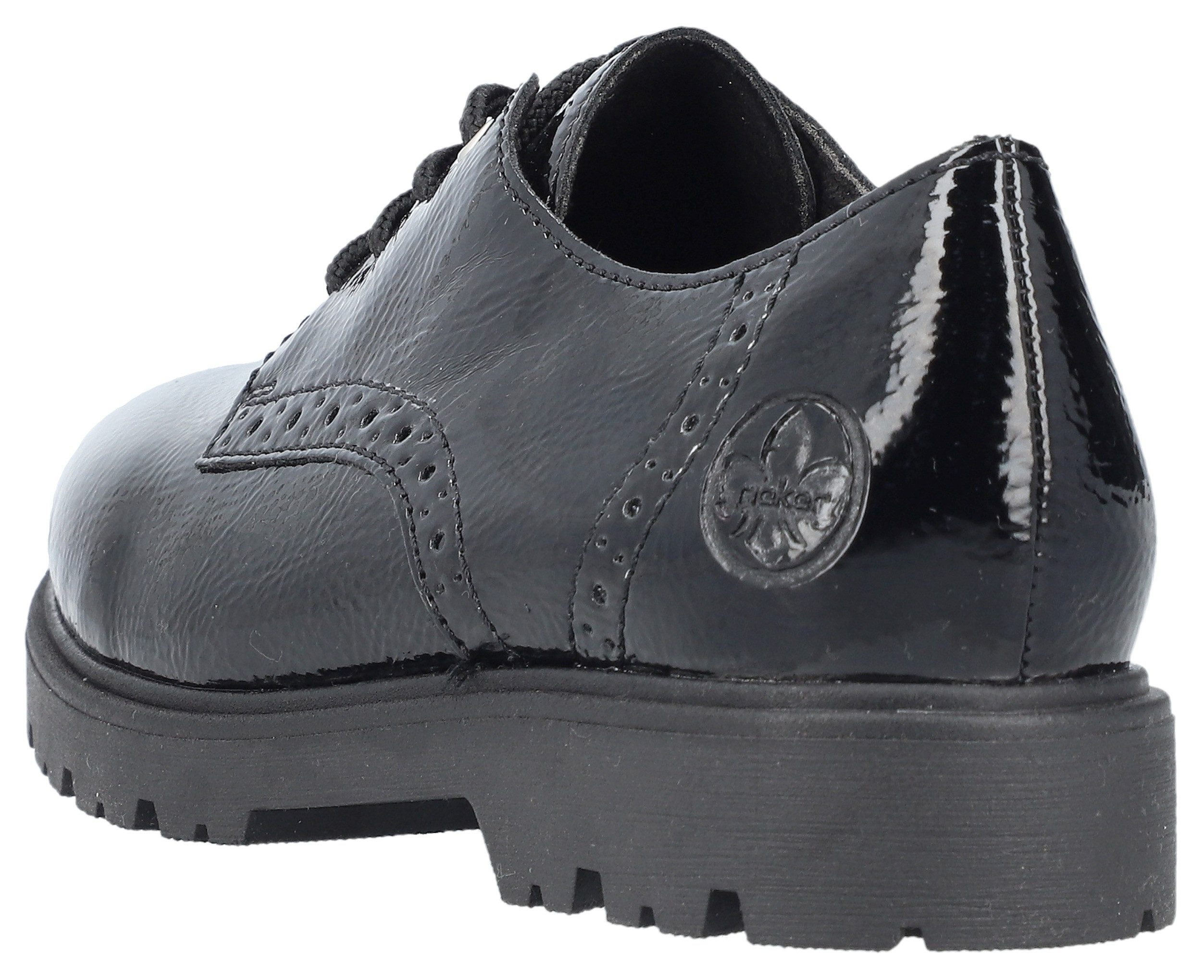 Rieker Veterschoenen , vrijetijdsschoen, lage schoen, business veterschoen in glanzende look