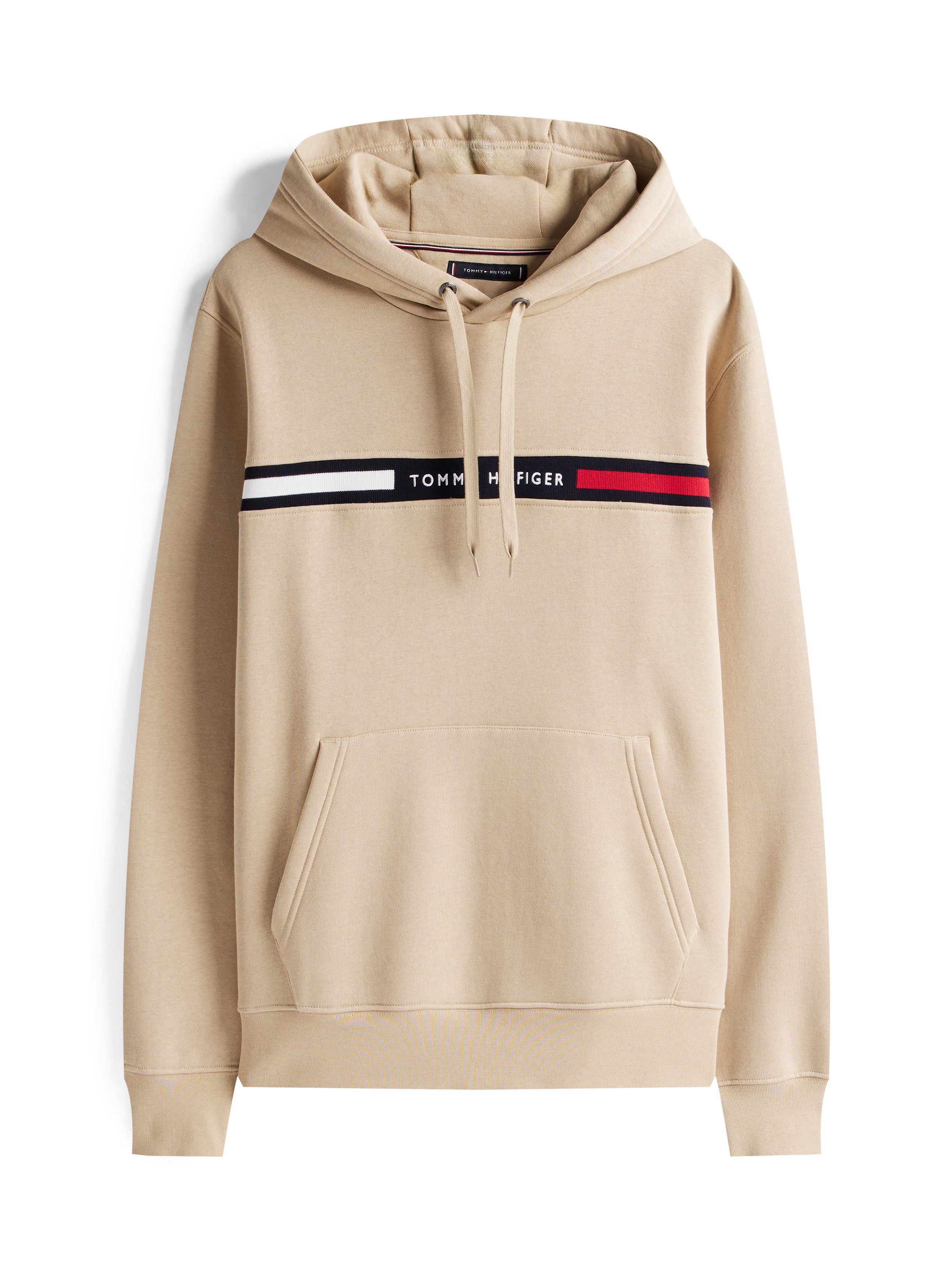 Tommy Hilfiger Hoodie HILFIGER CHEST INSERT HOODY met capuchon, kangoeroezak, logo-inscriptie