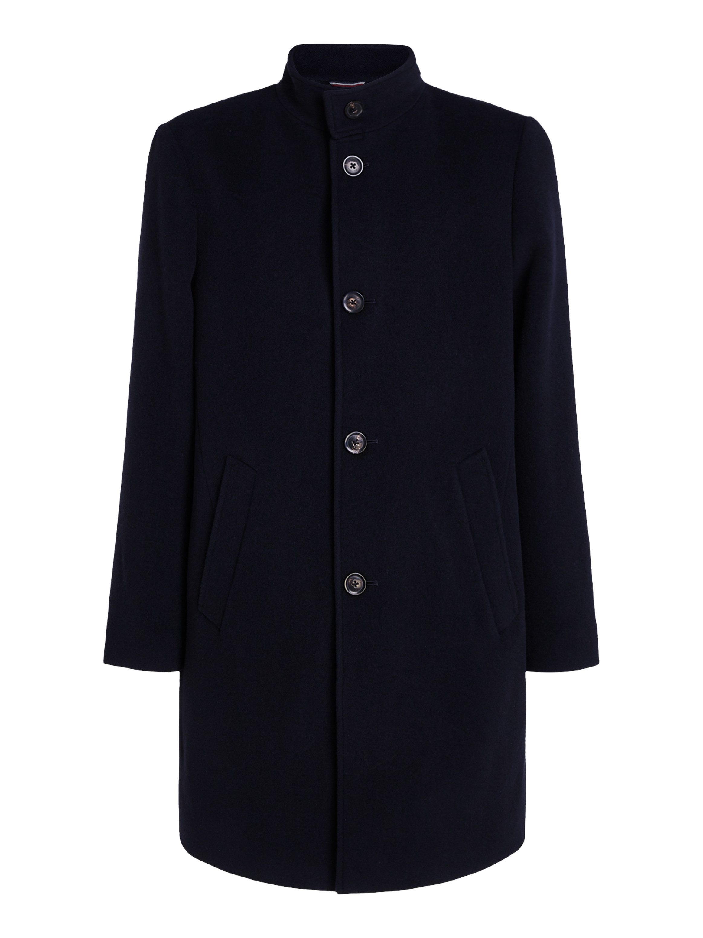 Tommy Hilfiger Wollen jas DC STAND COLLAR WOOL MIX COAT