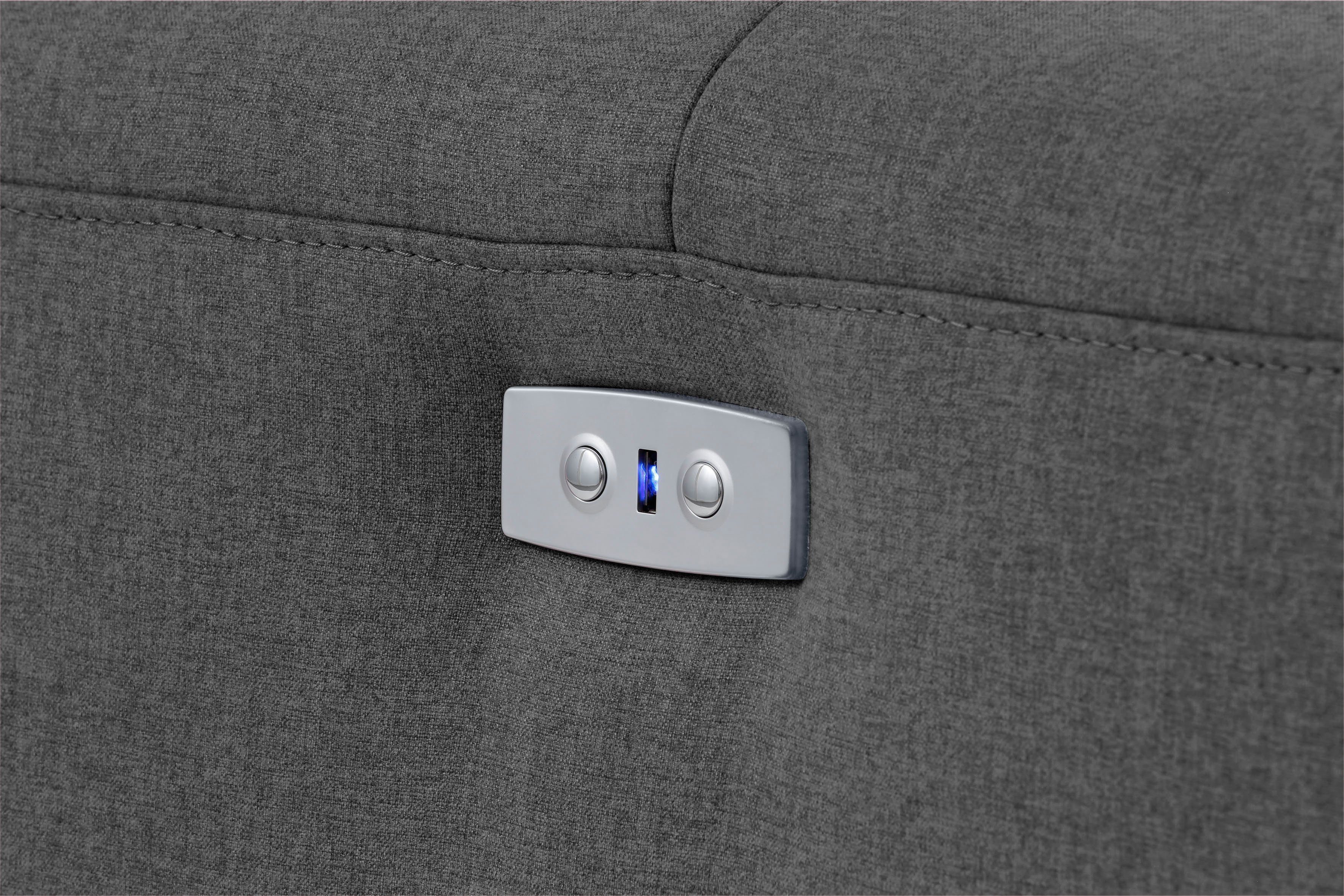 Home affaire Hoekbank Sentrano, L-vorm, 275 cm, man. of electr. relaxfunctie en usb/kopverstelling