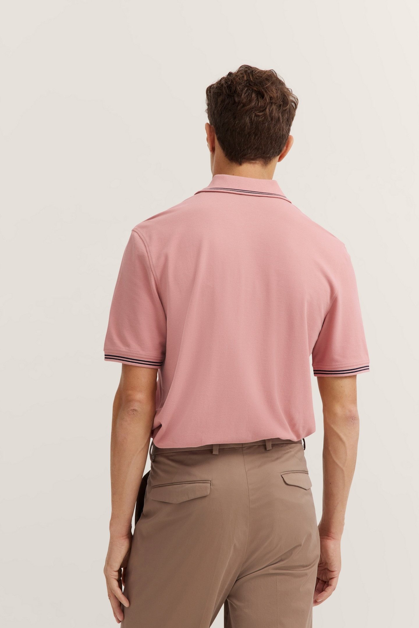 Bugatti Poloshirt met contraststrepen en borstborduursel