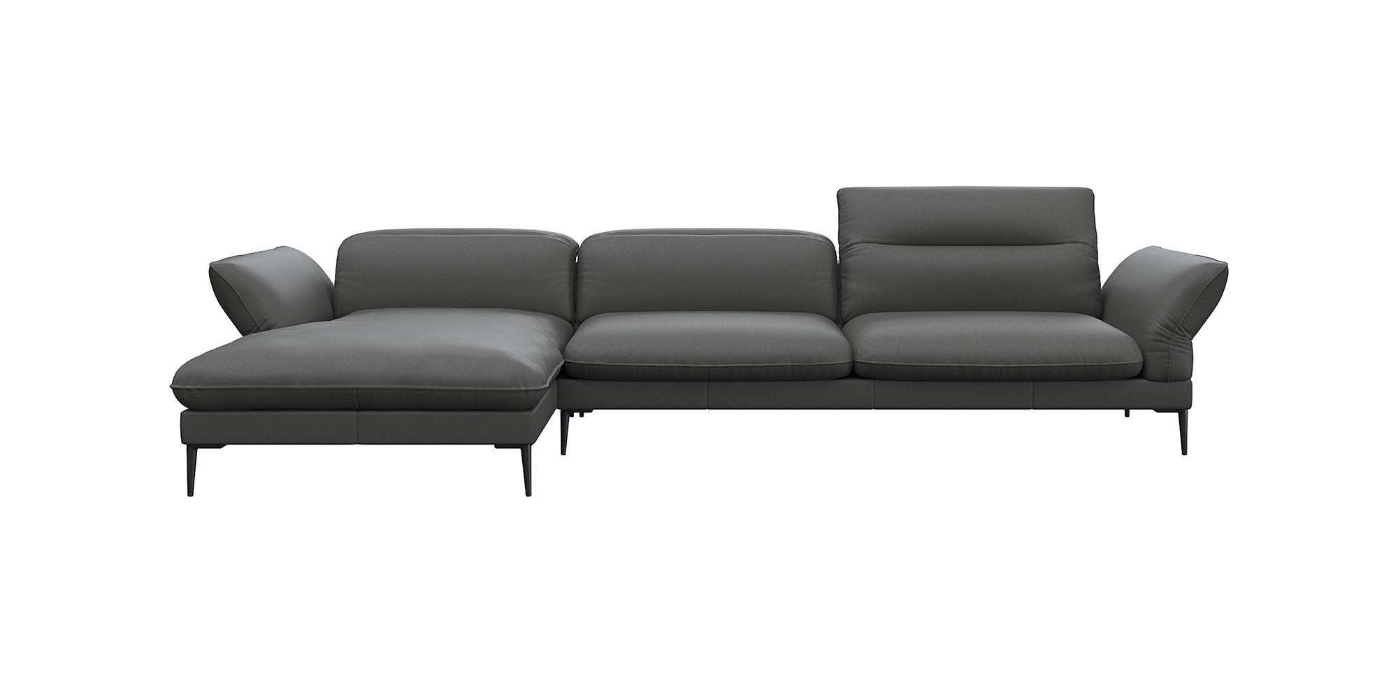 FLEXLUX Hoekbank Salino, functionele bank met recamiere, relaxbank, hoekbank Bank met arm- en hoofdeinde verstellingen, koudschuim & staalgolven
