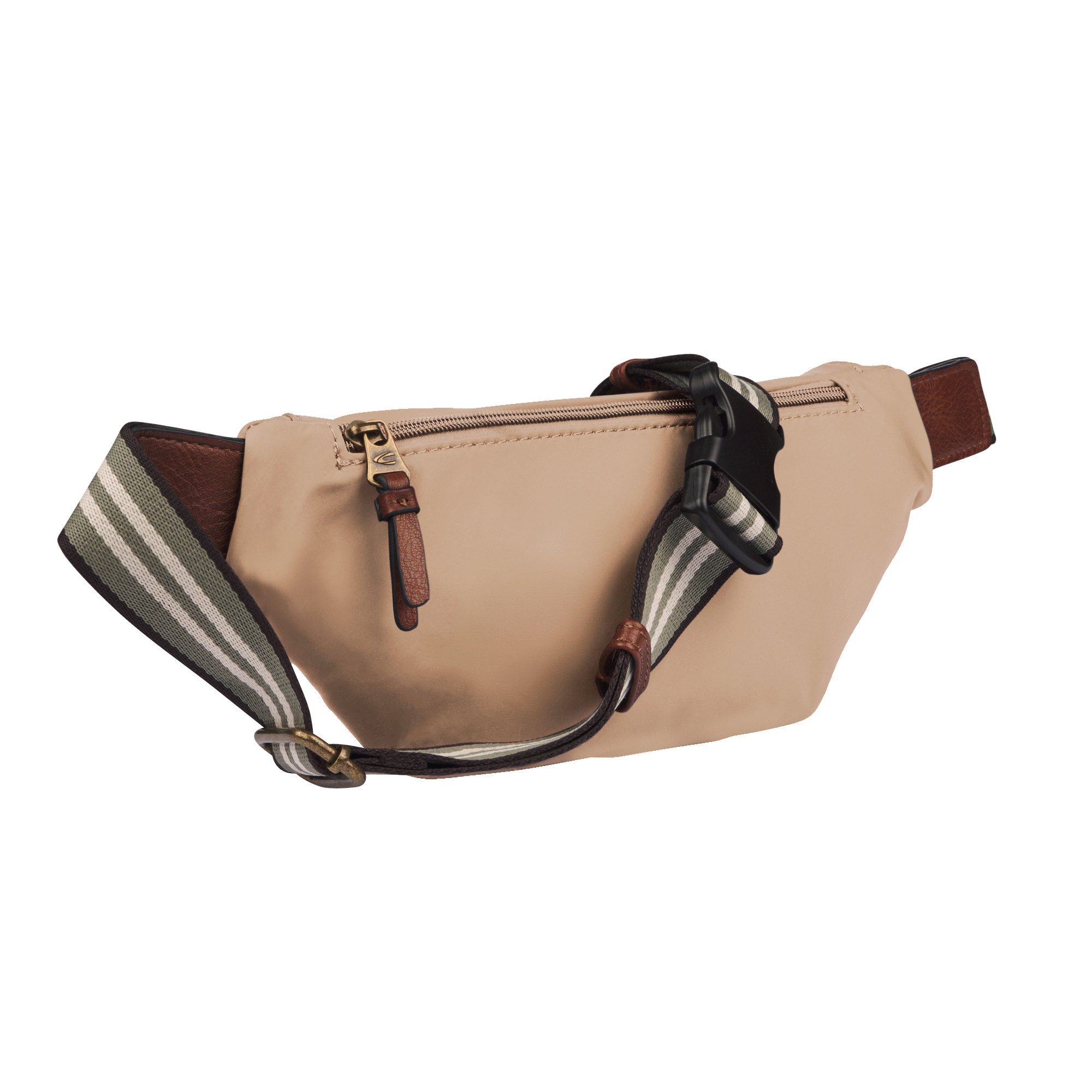 camel active Buiktasje Bari van hoogwaardig mat nylon met gestreept geweven band
