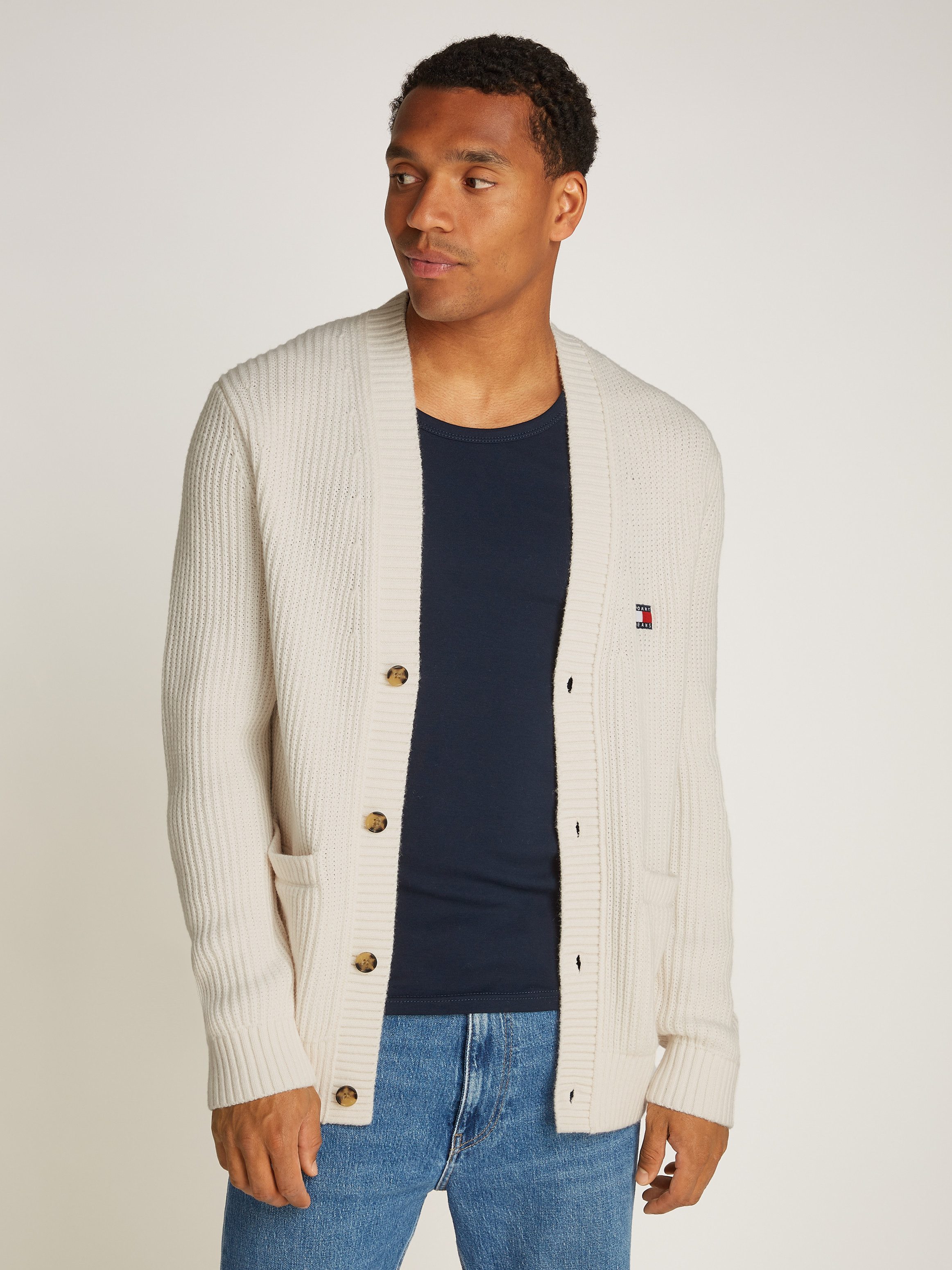 TOMMY JEANS Cardigan TJM REG JERSEY STITCH CARDI