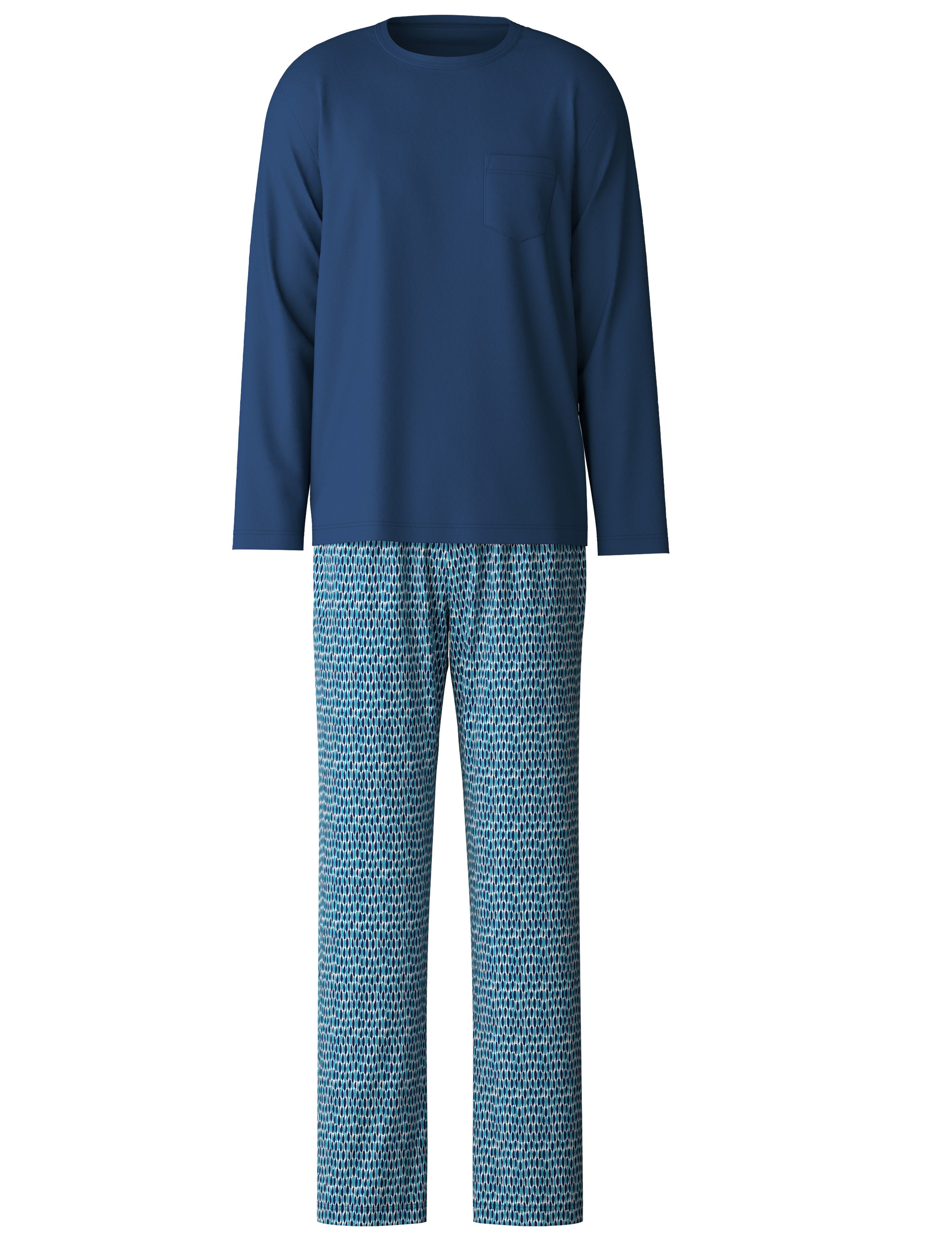 CALIDA Pyjama Relax Imprint Langarm-shirt & broek met rechte pijp (2-delig)