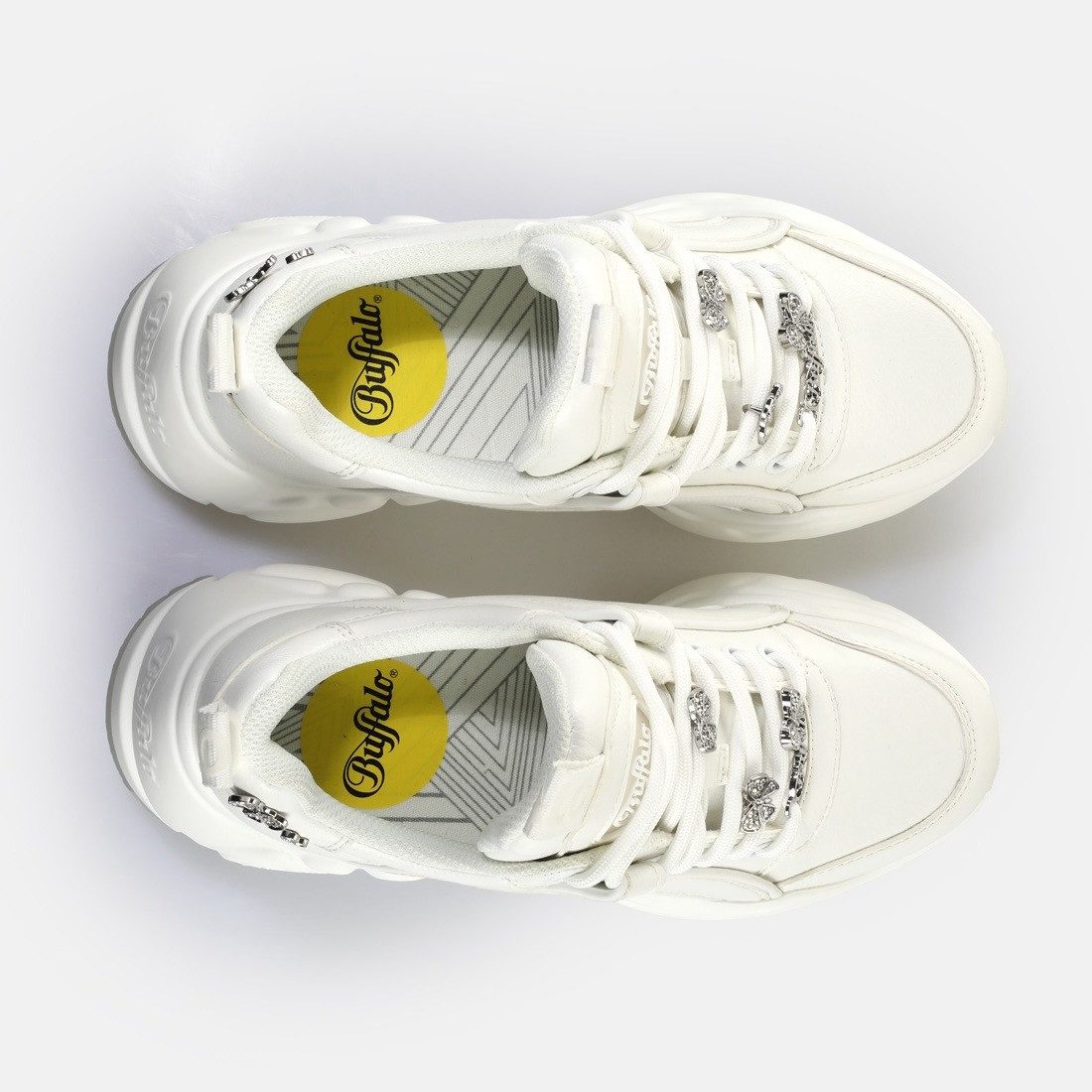 Buffalo Sneakers BINARY ICE 3.0 , vrijetijdsschoen, chunky sneaker, veterschoen met sieraandelen