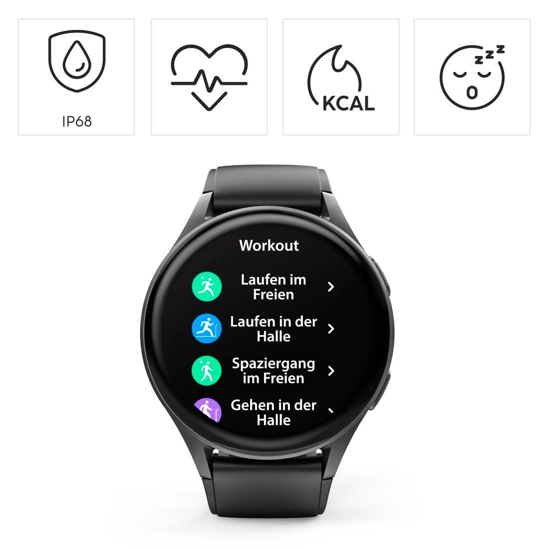Hama Smartwatch 8900 (belfunctie, GPS, waterdicht IP68, hartslag)