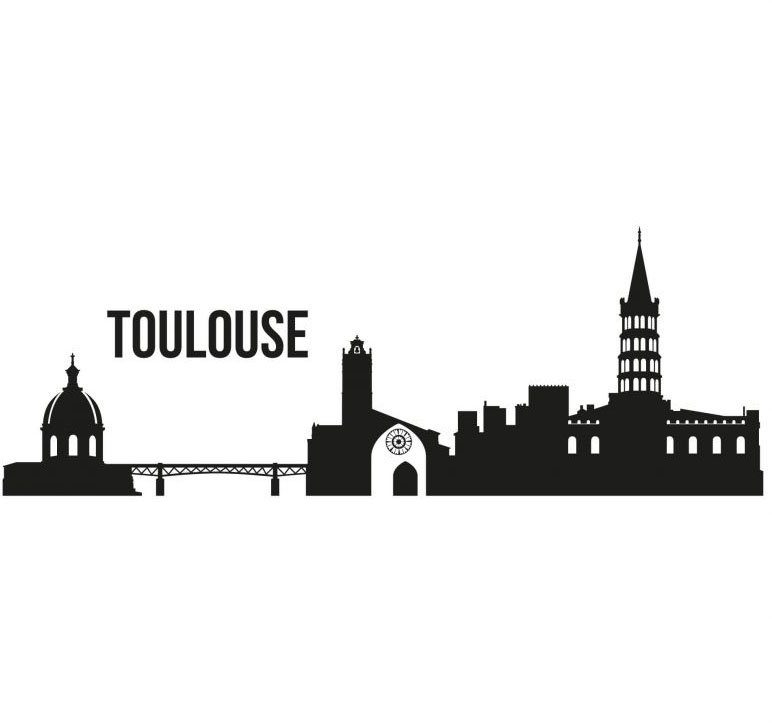 Wall-Art Wandfolie XXL stad skyline Toulouse 120 cm (1 stuk)