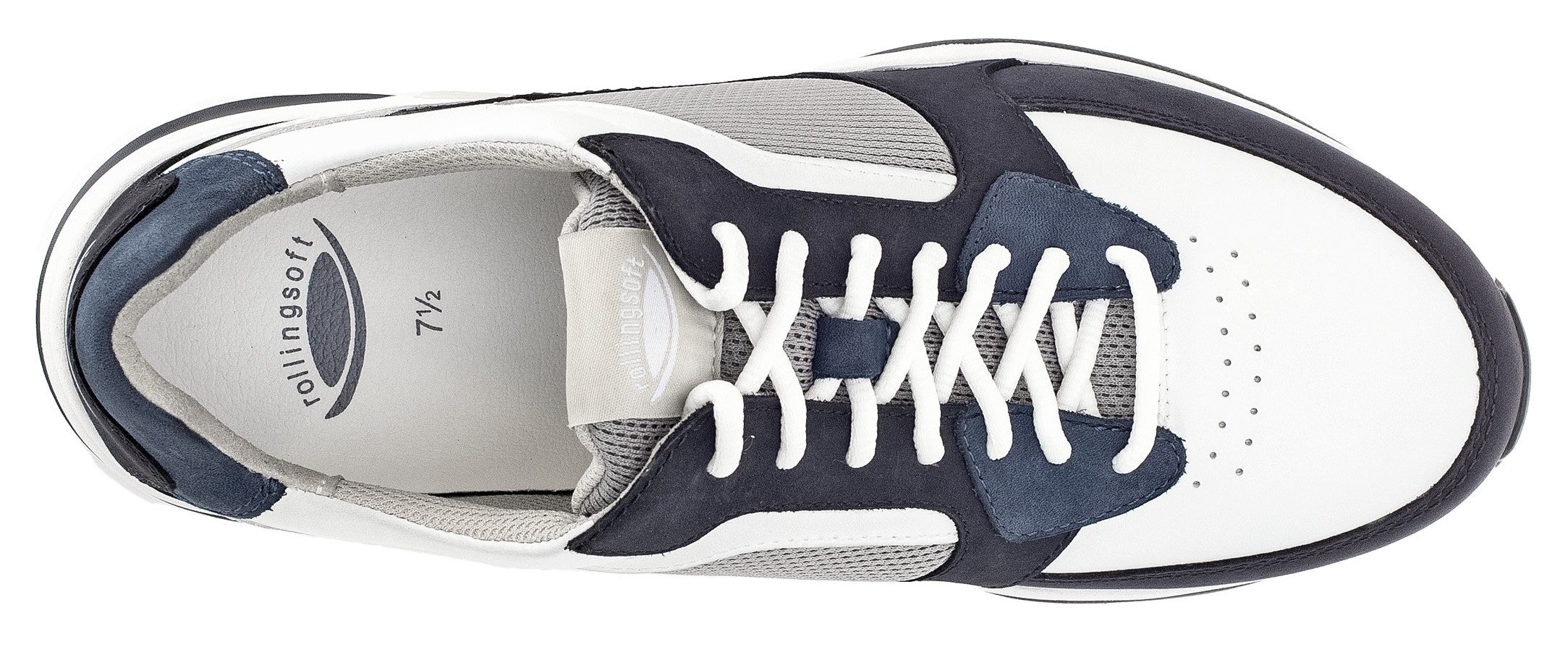 Gabor Rollingsoft Sneakers met sleehak , vrijetijdsschoen, lage schoen, veterschoen met logo op de hiel, g-breedte
