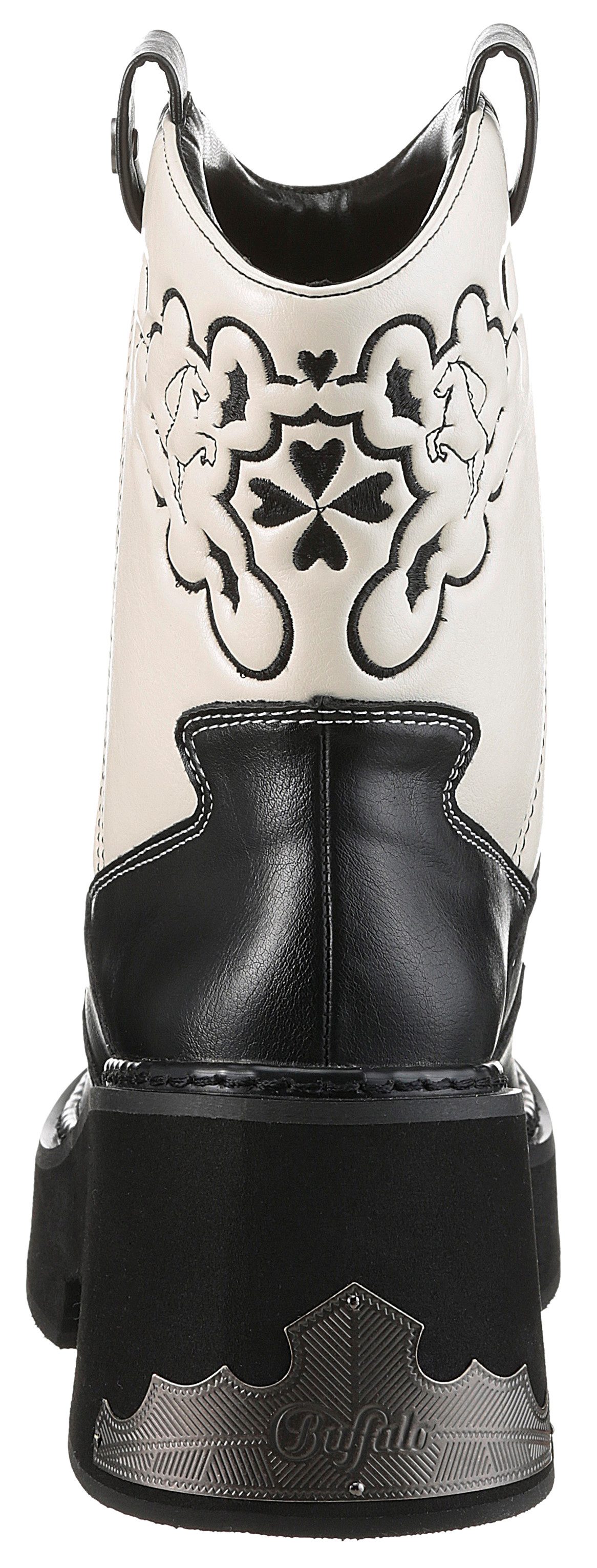 Buffalo Cowboylaarsjes BULL BOOT VEGAN western-enkellaars, cowboylaarzen, instaplaarzen, met borduursel