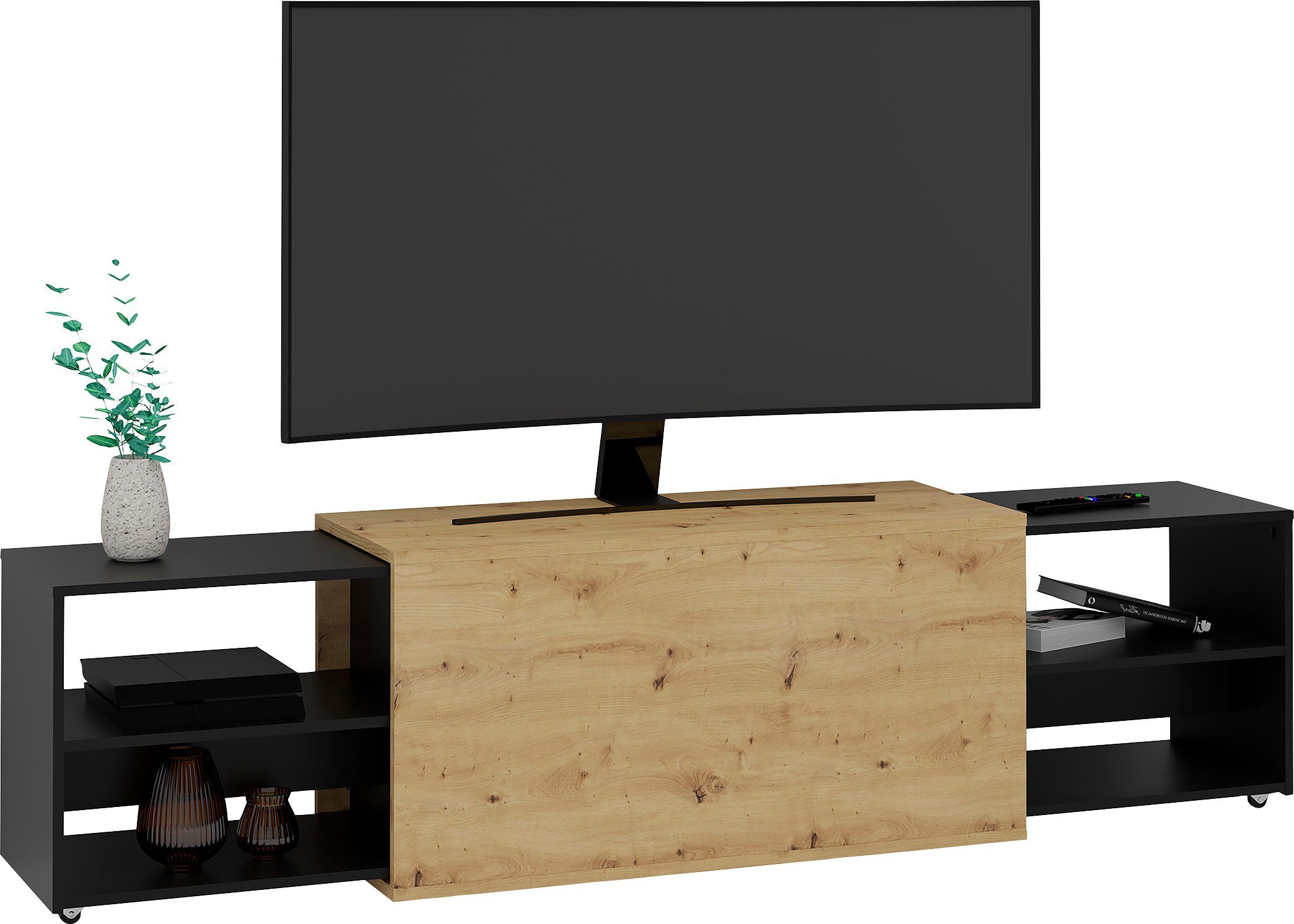 FMD Tv-meubel Slide uittrekbaar tot 194,5 cm