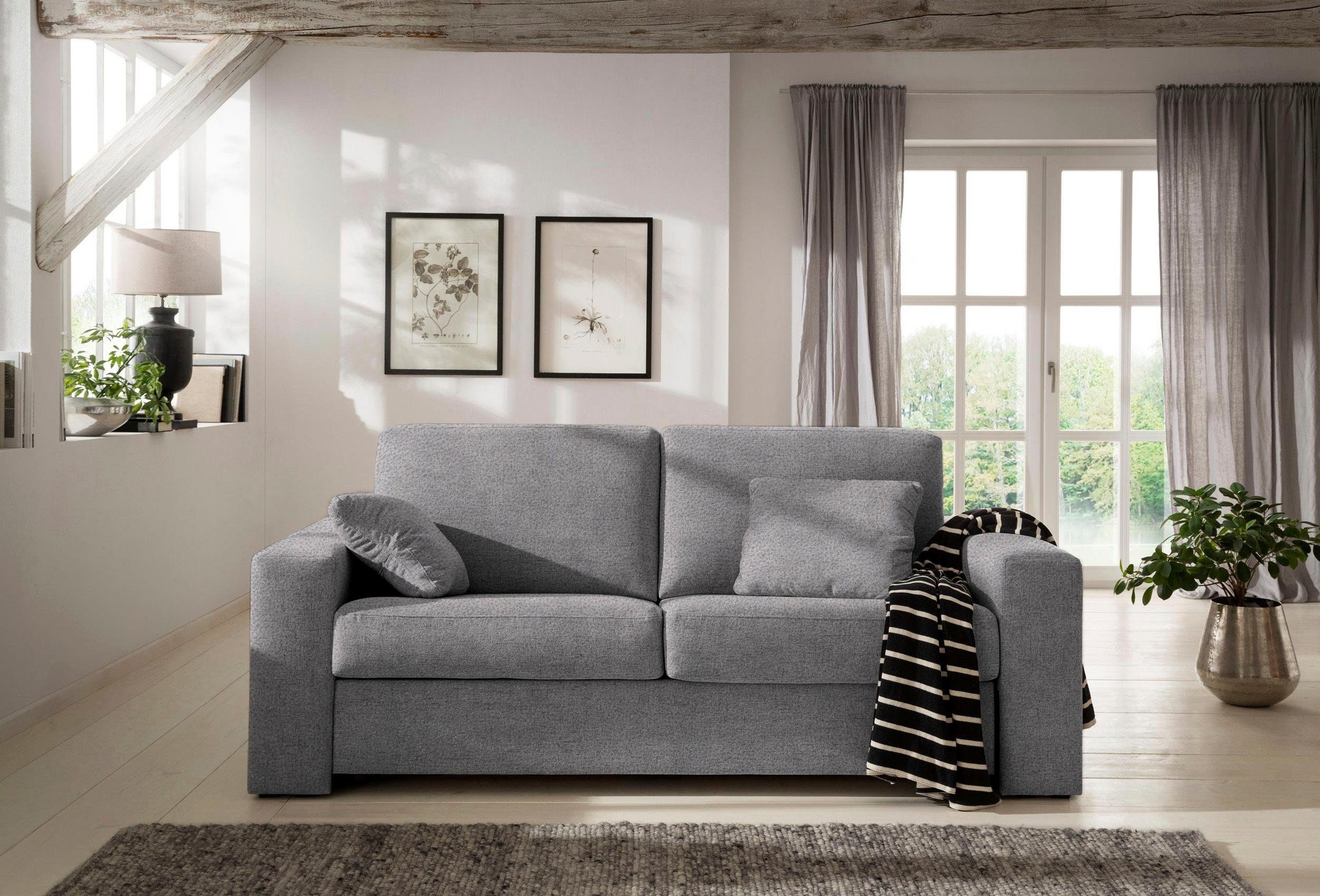 Home affaire Slaapbank Roma matras hoogte 14 cm Bedfunctie, met vering, lattenbodem, matras