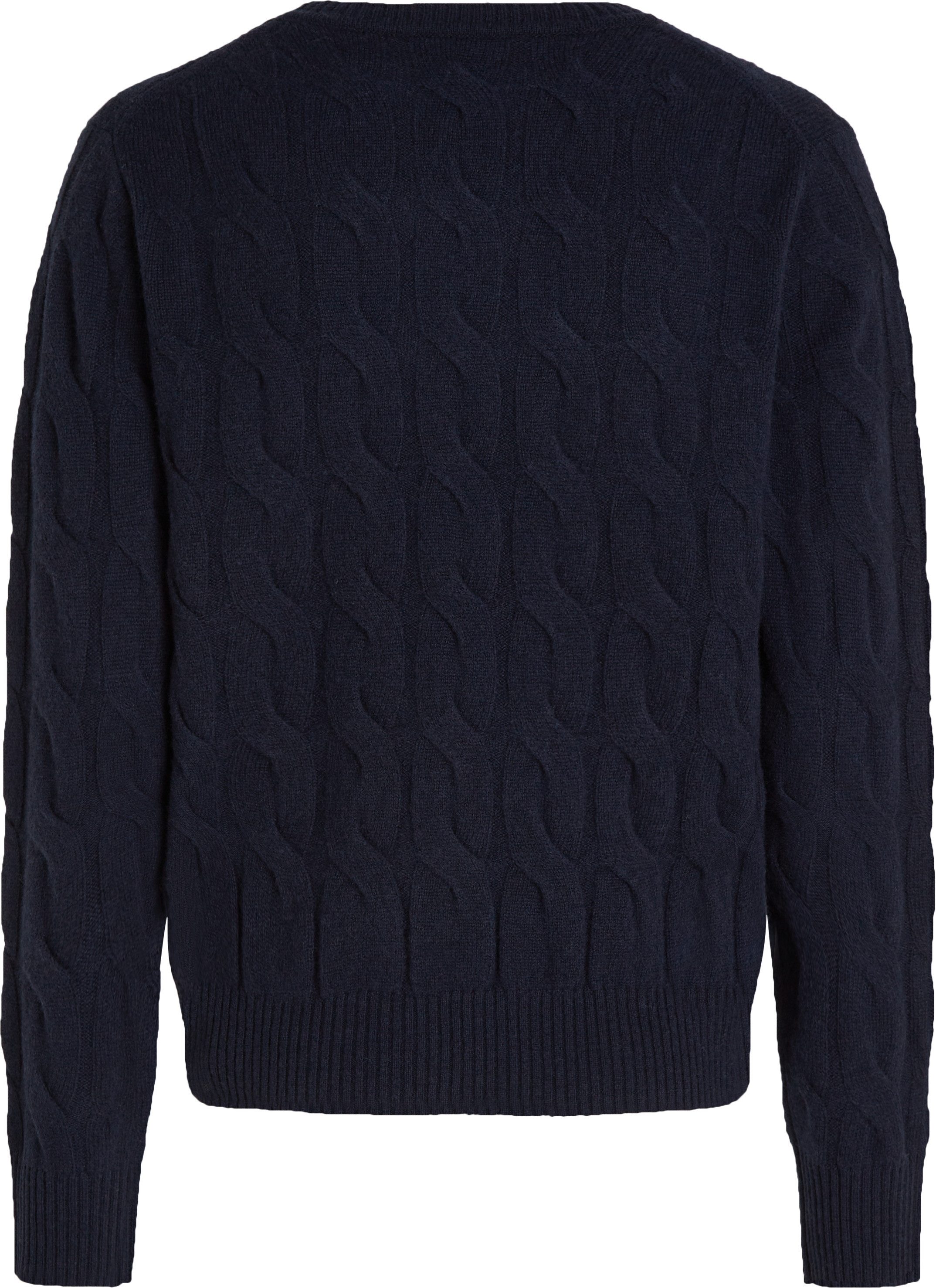 Tommy Hilfiger Gebreide trui SOFT WOOL CABLE C-NK met kabelpatroon ronde hals