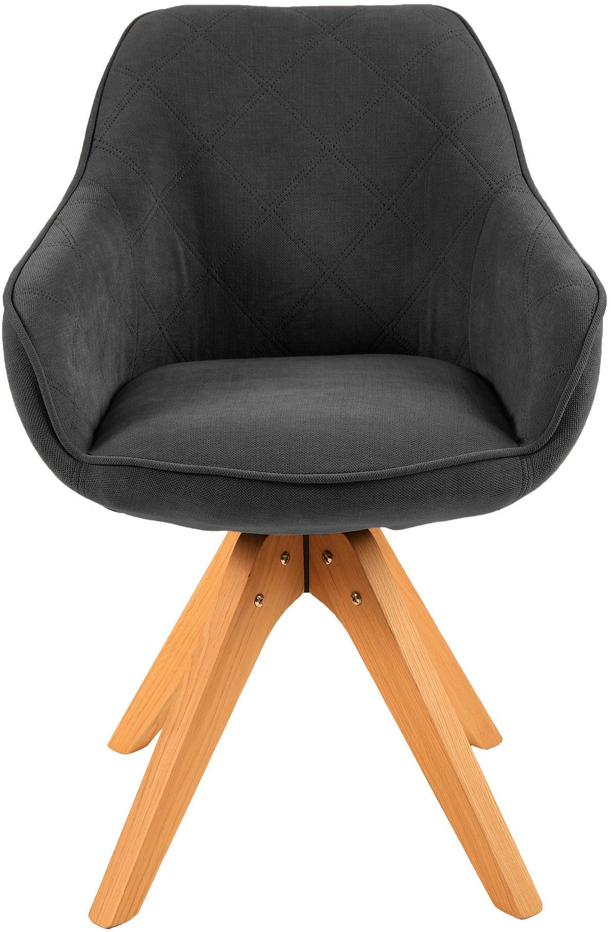 Home affaire Eetkamerstoel Lorena Draaistoel met massief houten frame, armleuningstoel