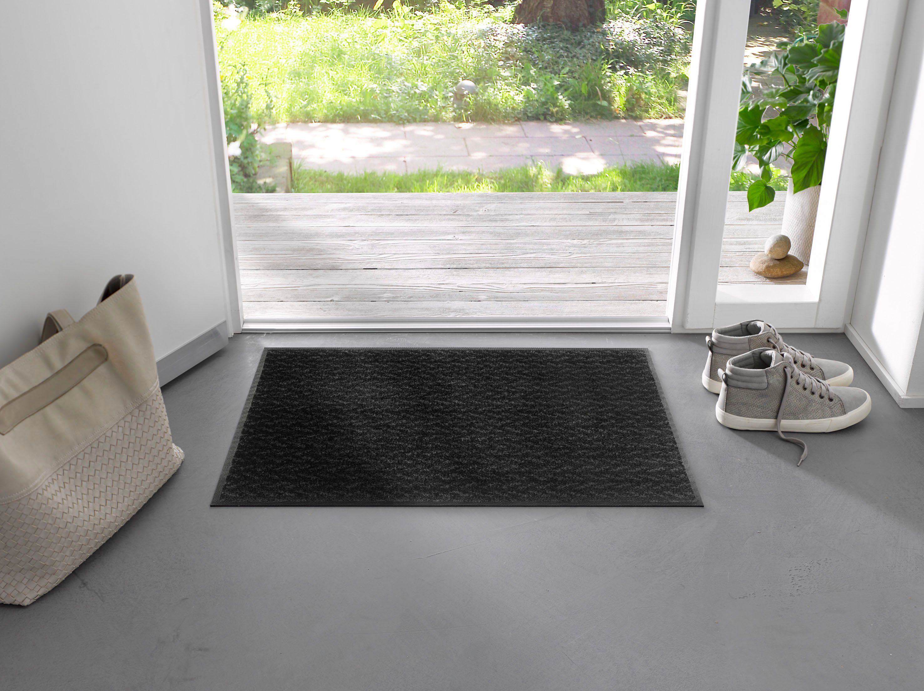 wash+dry by Kleen-Tex Mat Duo Charcoal Inloopmat, antislip, geschikt voor binnen en buiten, wasbaar