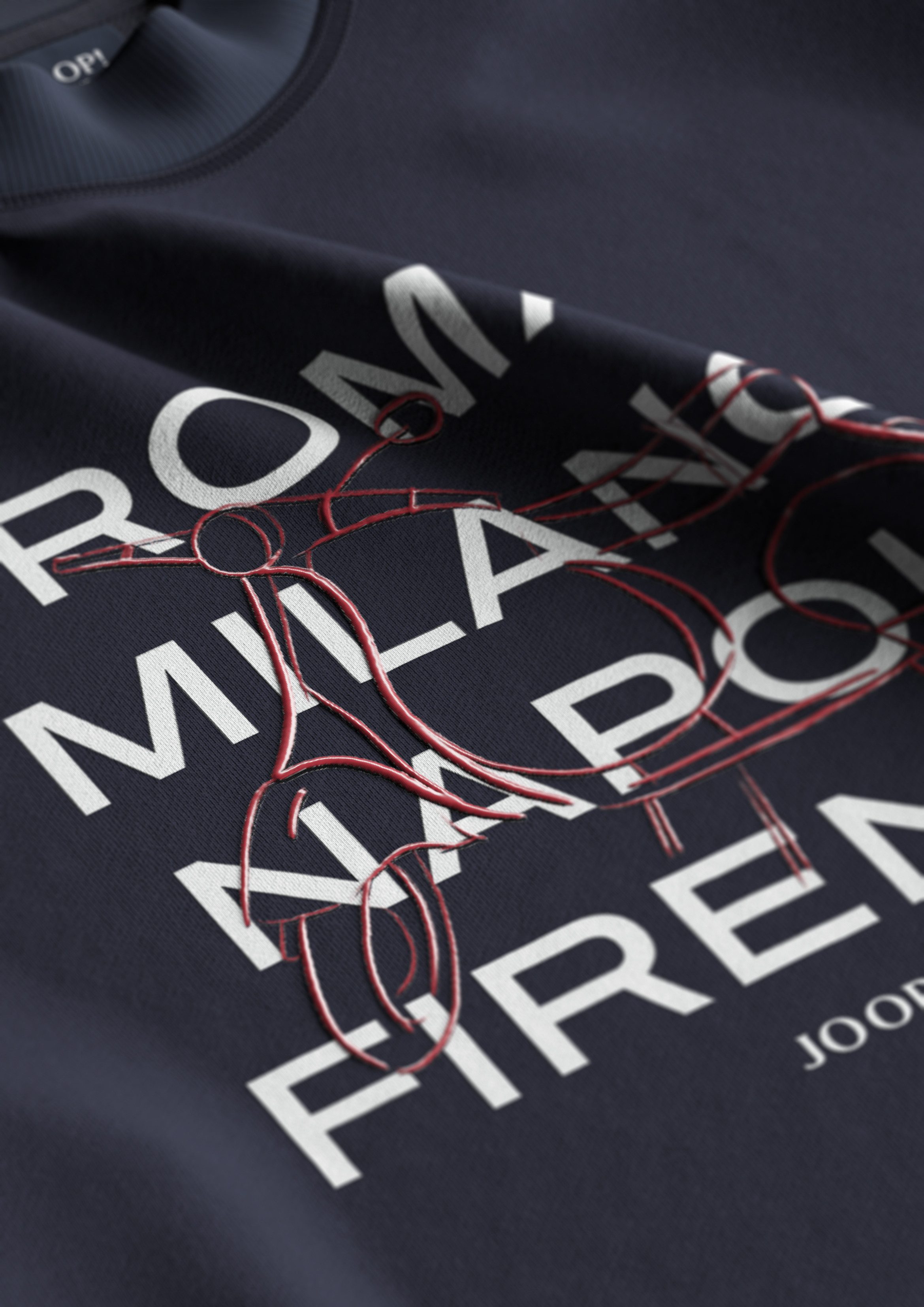 Joop Jeans Sweatshirt Demos Label aan de zijkant van de romp, logoprint