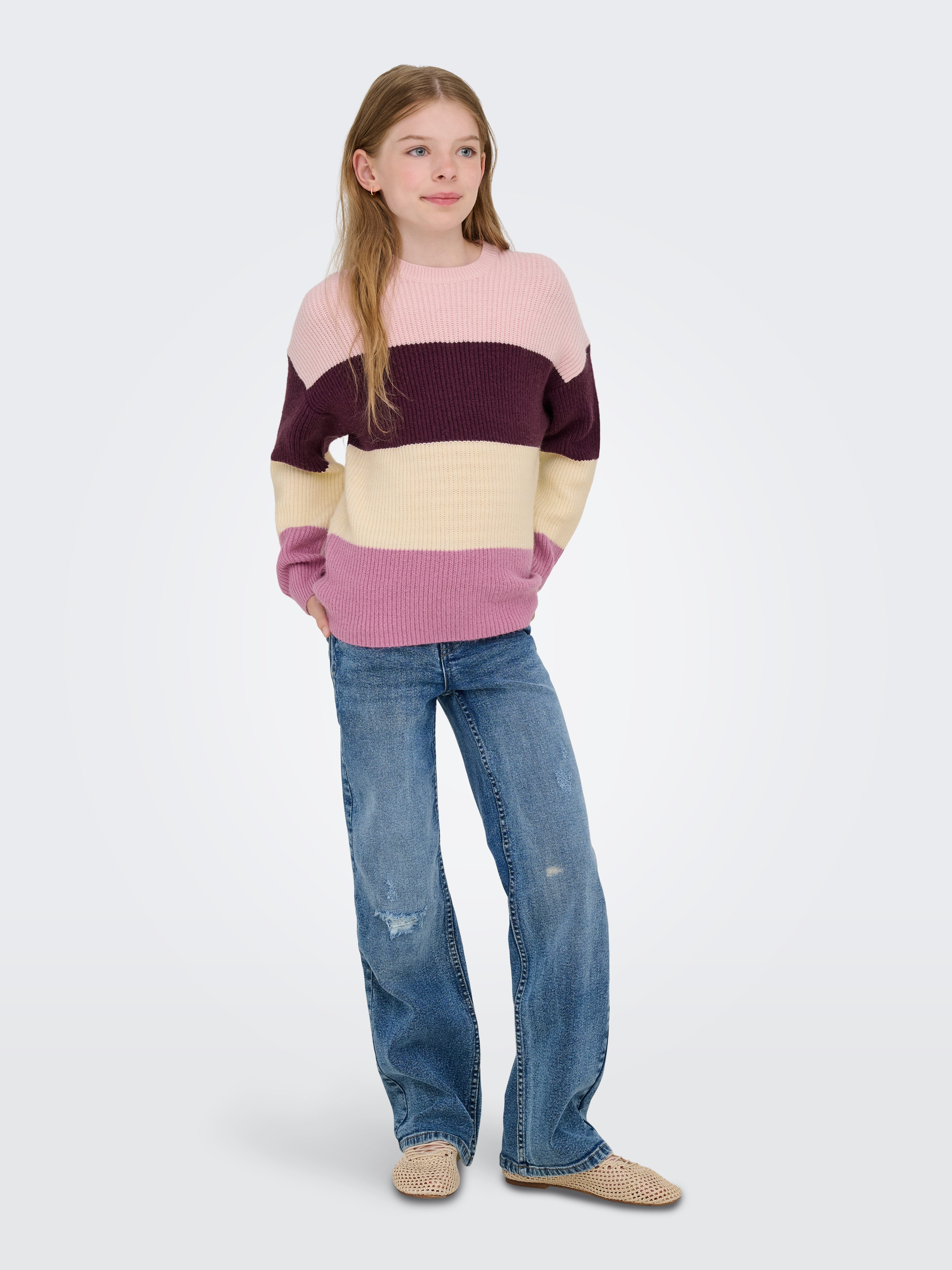 KIDS ONLY Gebreide trui KOGSANDY L/S STRIPE PULLOVER KNT NOOS