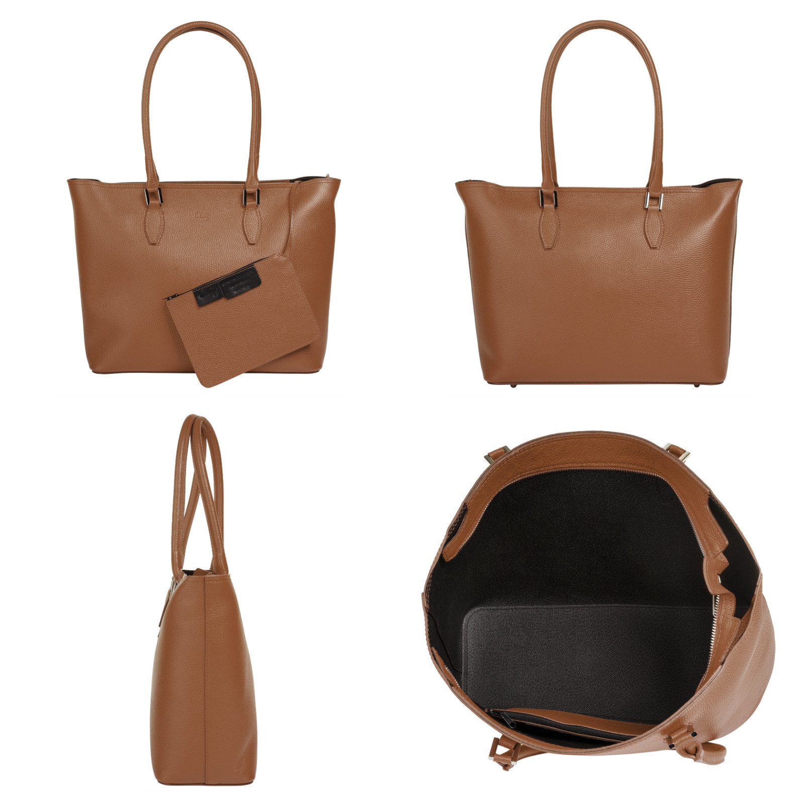 Cluty Shopper echt leer, made in italy