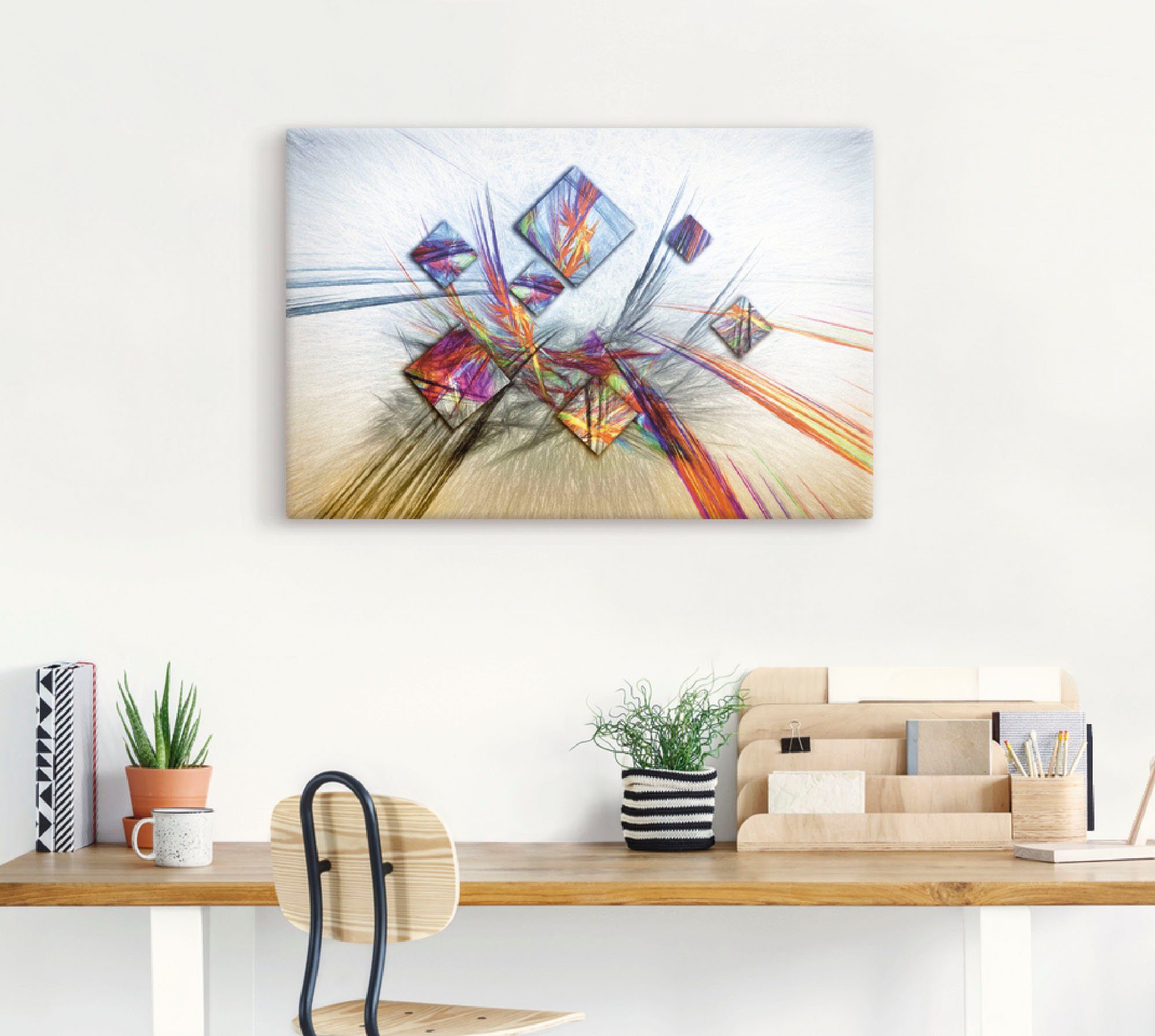 Artland Artprint Digitale abstracte schilderkunst als artprint op linnen, poster in verschillende formaten maten