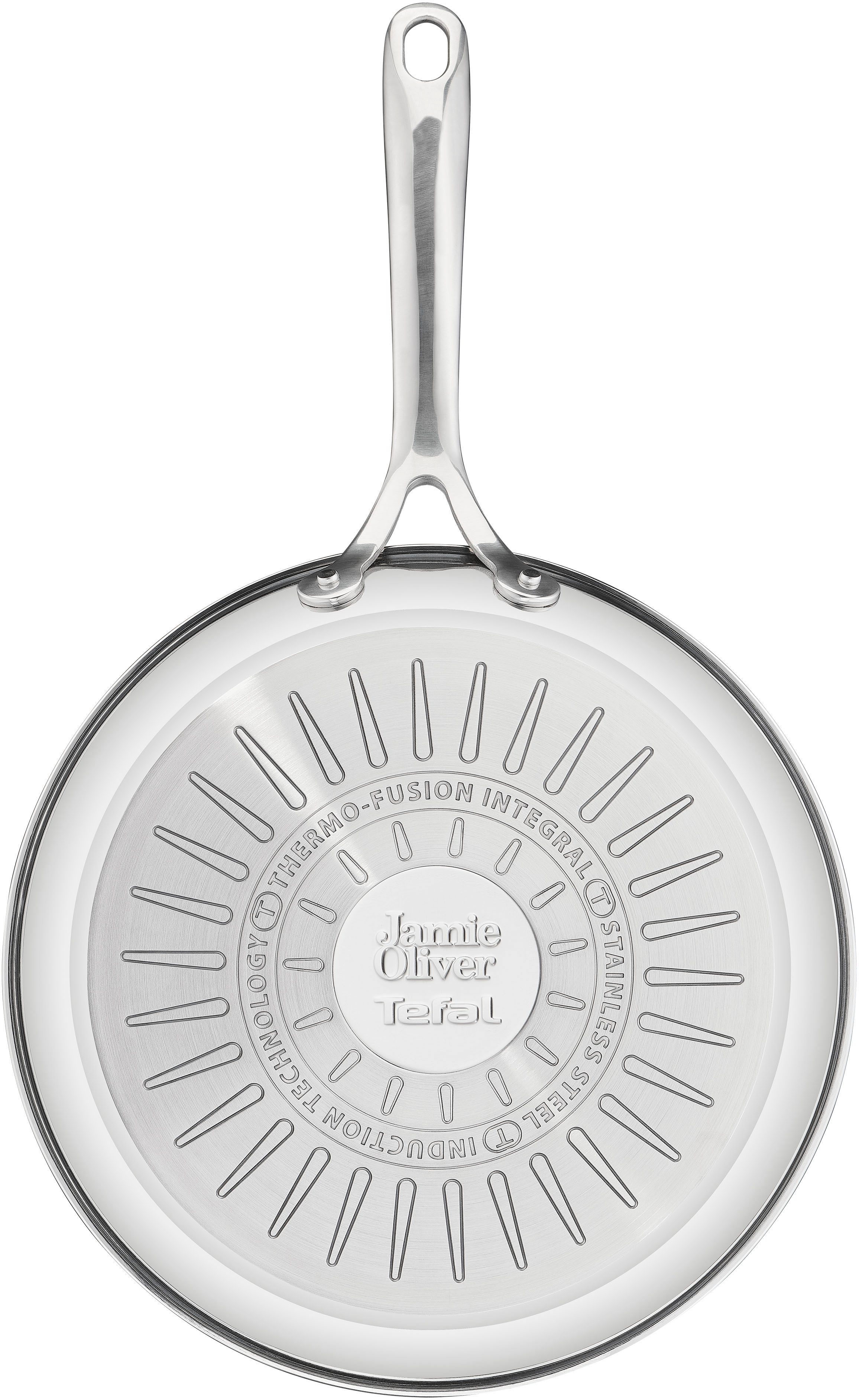 Tefal Koekenpan Jamie Oliver E31104 Cook Smart onbehandeld roestvrij staal, thermo-fusie, inductiegeschikt