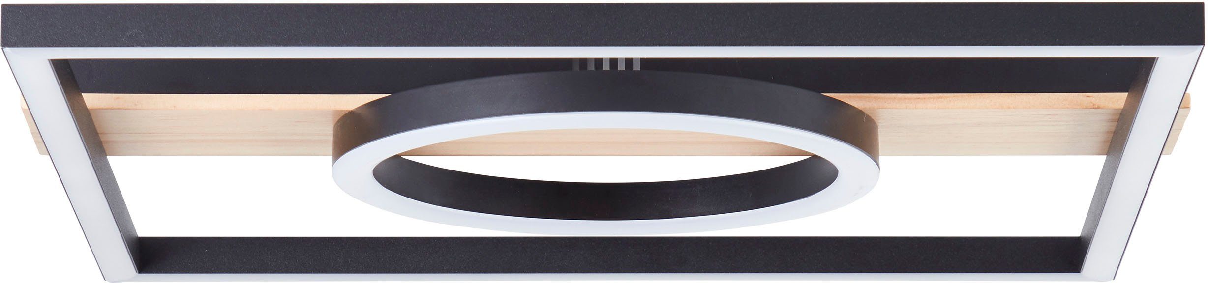 my home Led-plafondlamp Lysann plafondlamp 42 x 40 cm, 24 w, 2700 lumen, 3000 k, hout/metaal, bruin/zwart (1 stuk)