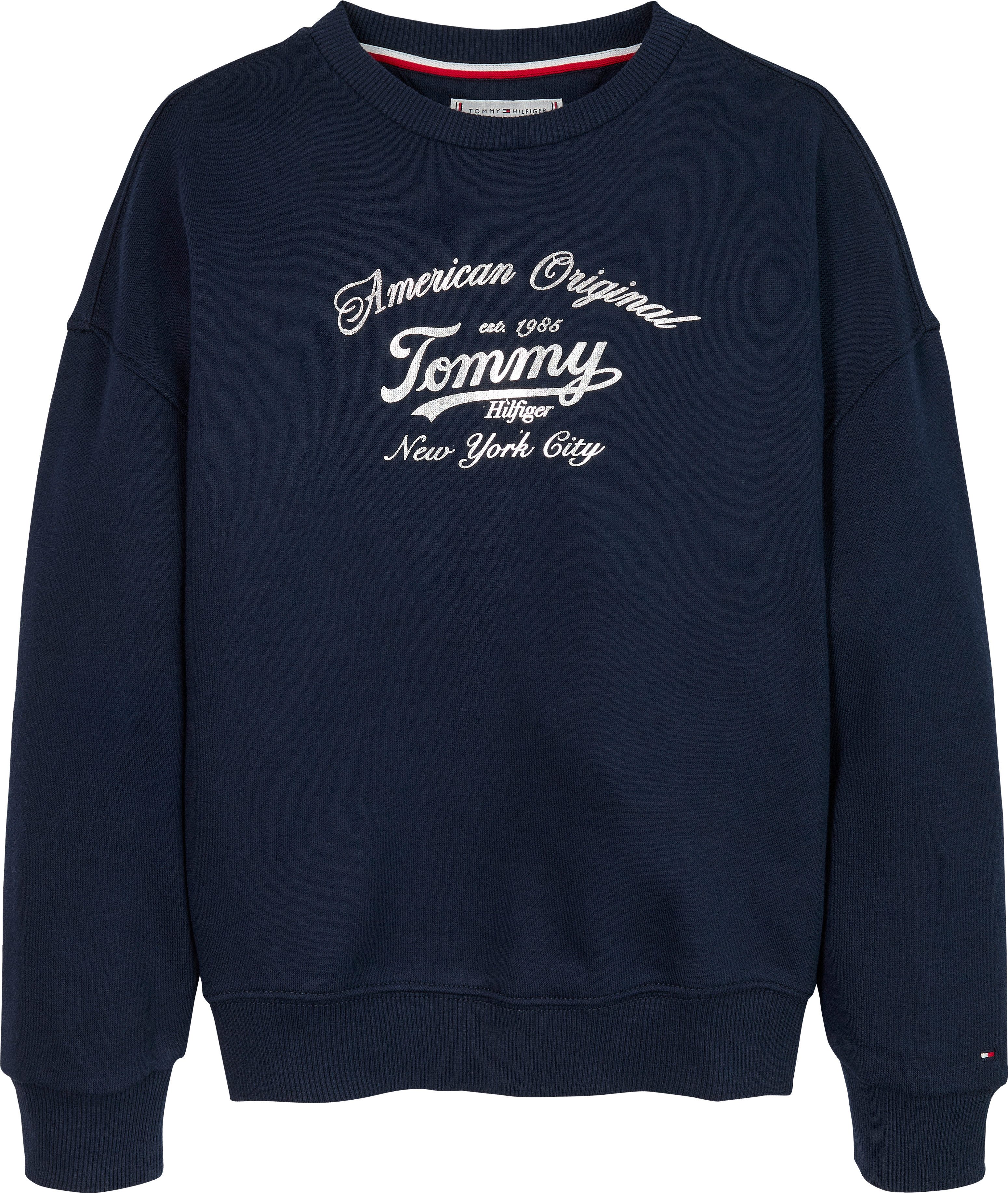 Tommy Hilfiger Sweatshirt TOMMY SCRIPT SWEATSHIRT voor kinderen tot 16 jaar, met glanzende print