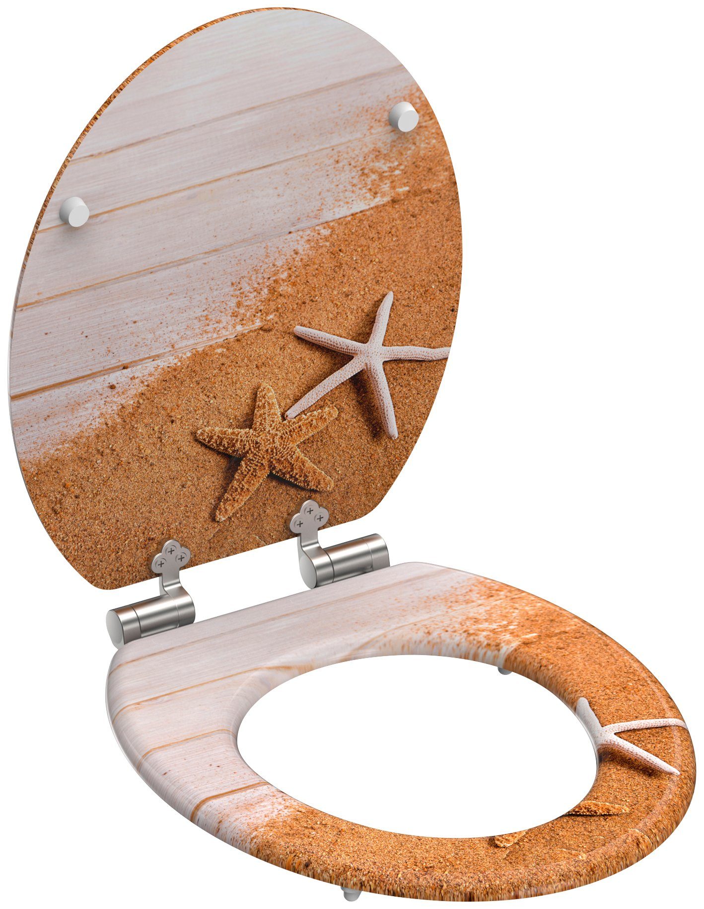 welltime Toiletzitting Zeester met softclosemechanisme, mdf, krasvast