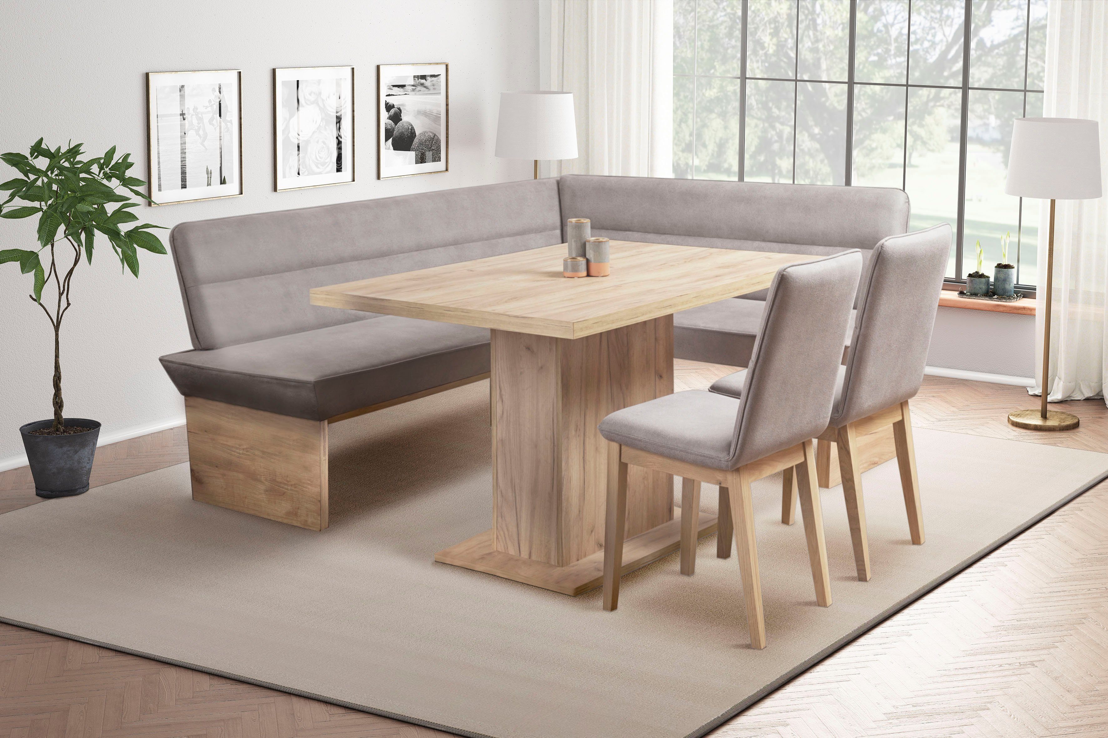Home affaire Hoekbank Beluna kussenbank, zithoek met golfvering in de zitting, topseller