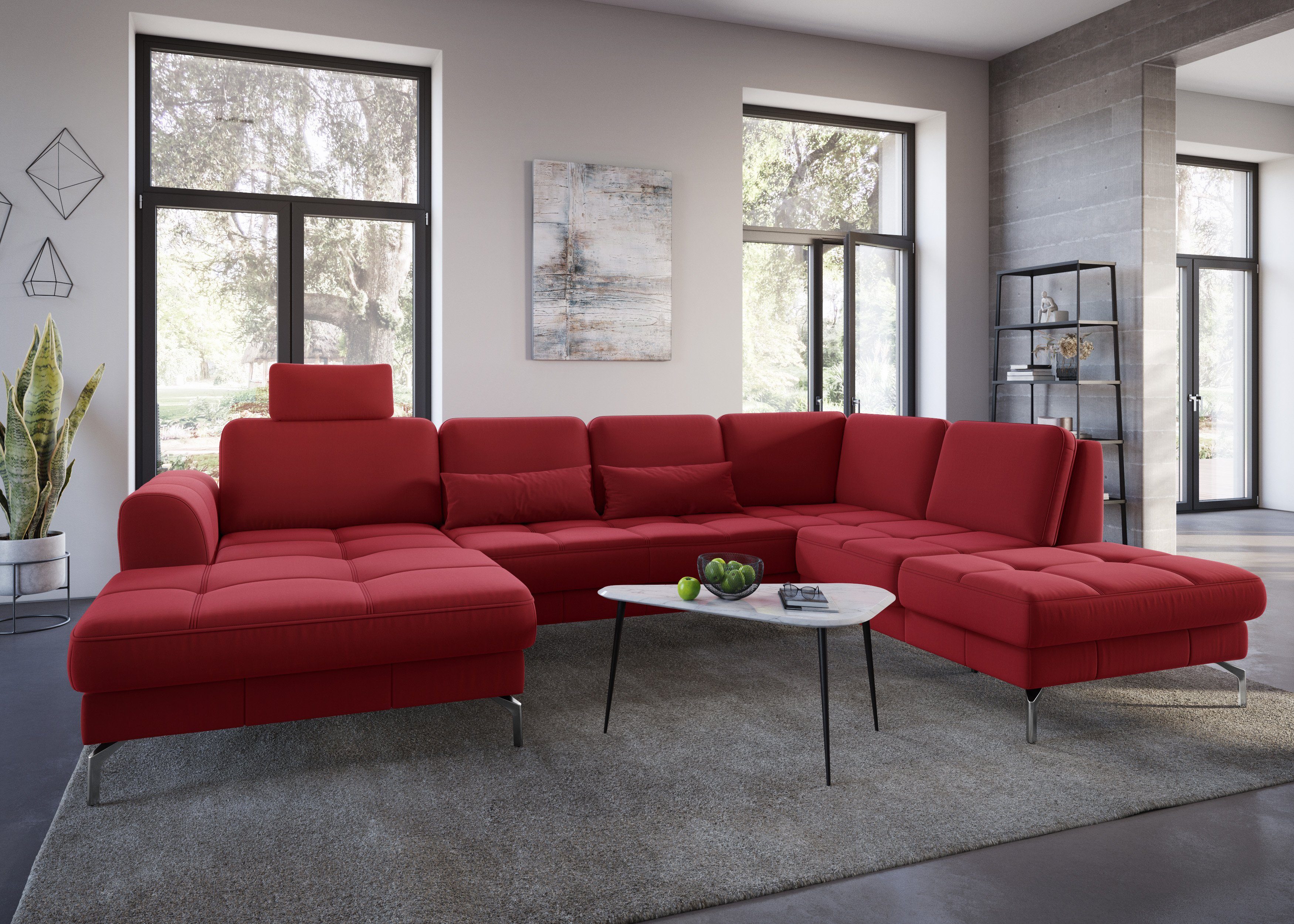sit&more Zithoek Bendigo U-vorm inclusief zitdiepteverstelling, bodemvrijheid 15 cm, in 2 pootkleuren