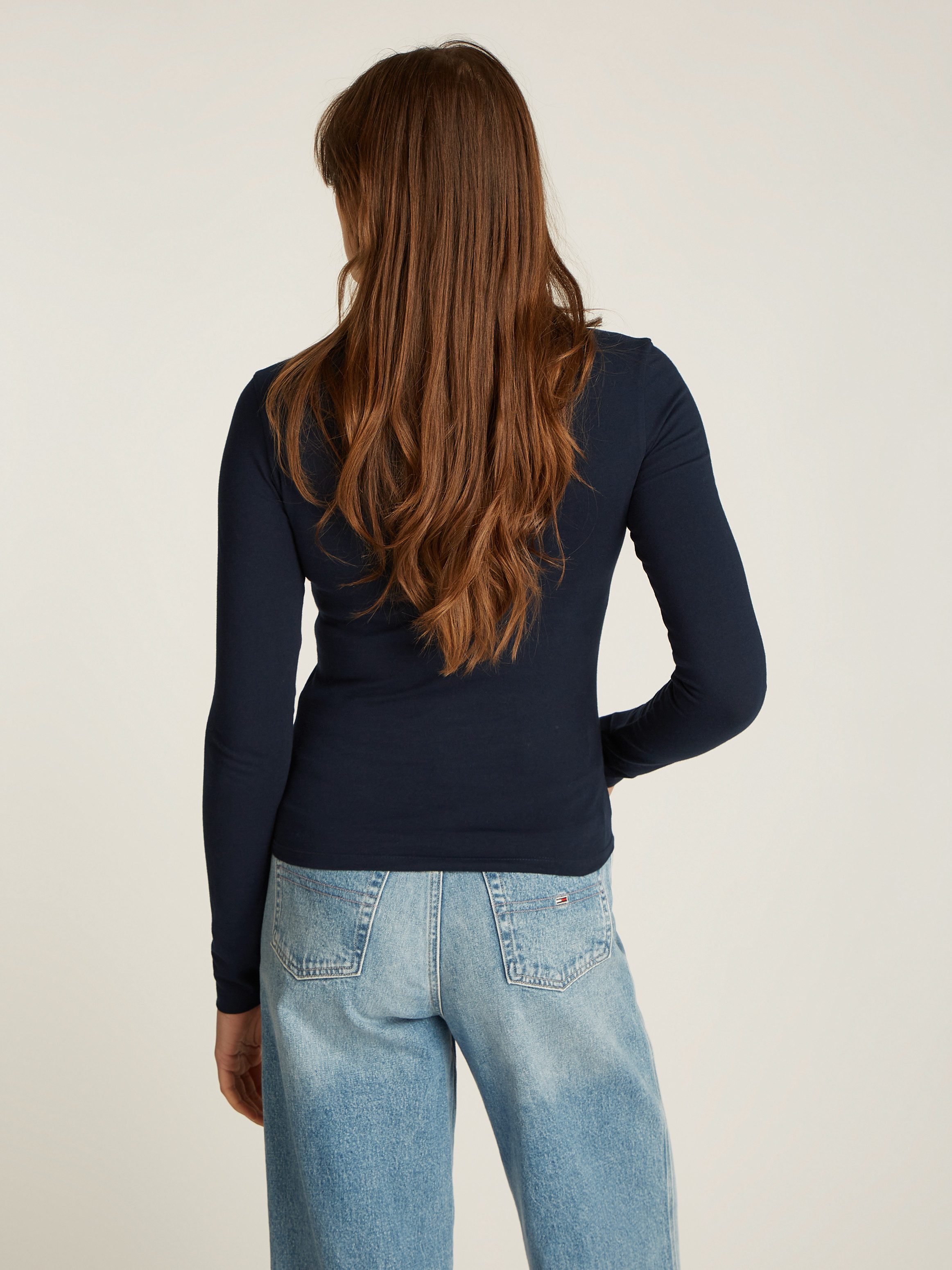 Tommy Jeans Curve Shirt met lange mouwen TJW SLIM LINEAR TEE LS EXT