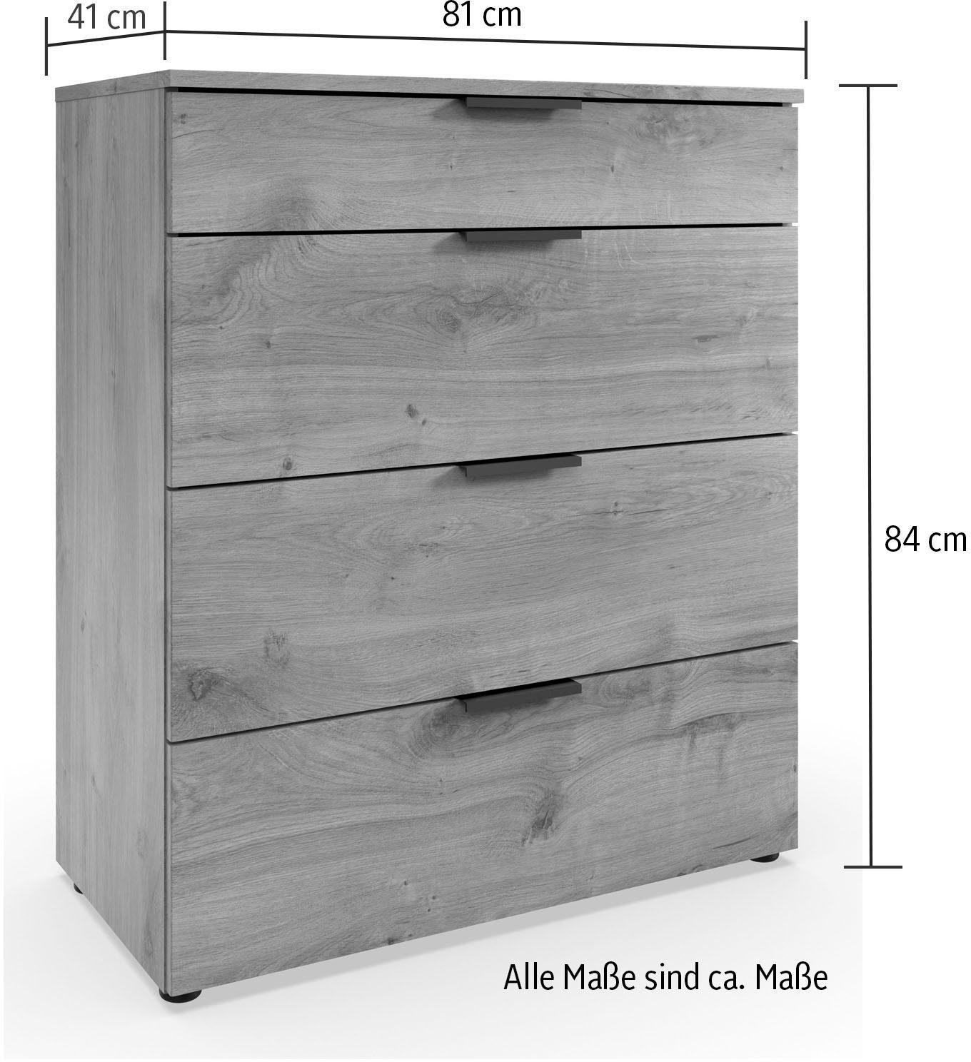 Wimex Ladekast Level by fresh to go 4 lades met soft-close functie, 81 cm breed, 84 cm hoog