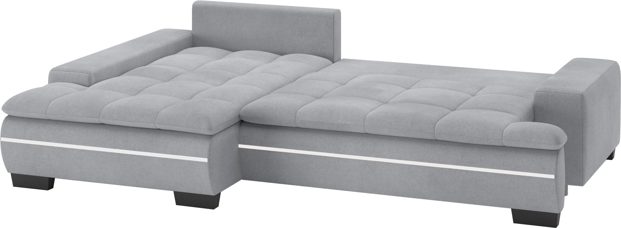 Mr. Couch Hoekbank Haiti II, L-vorm RGB-LED verlichting, optioneel met koudschuim, bed, bedlade