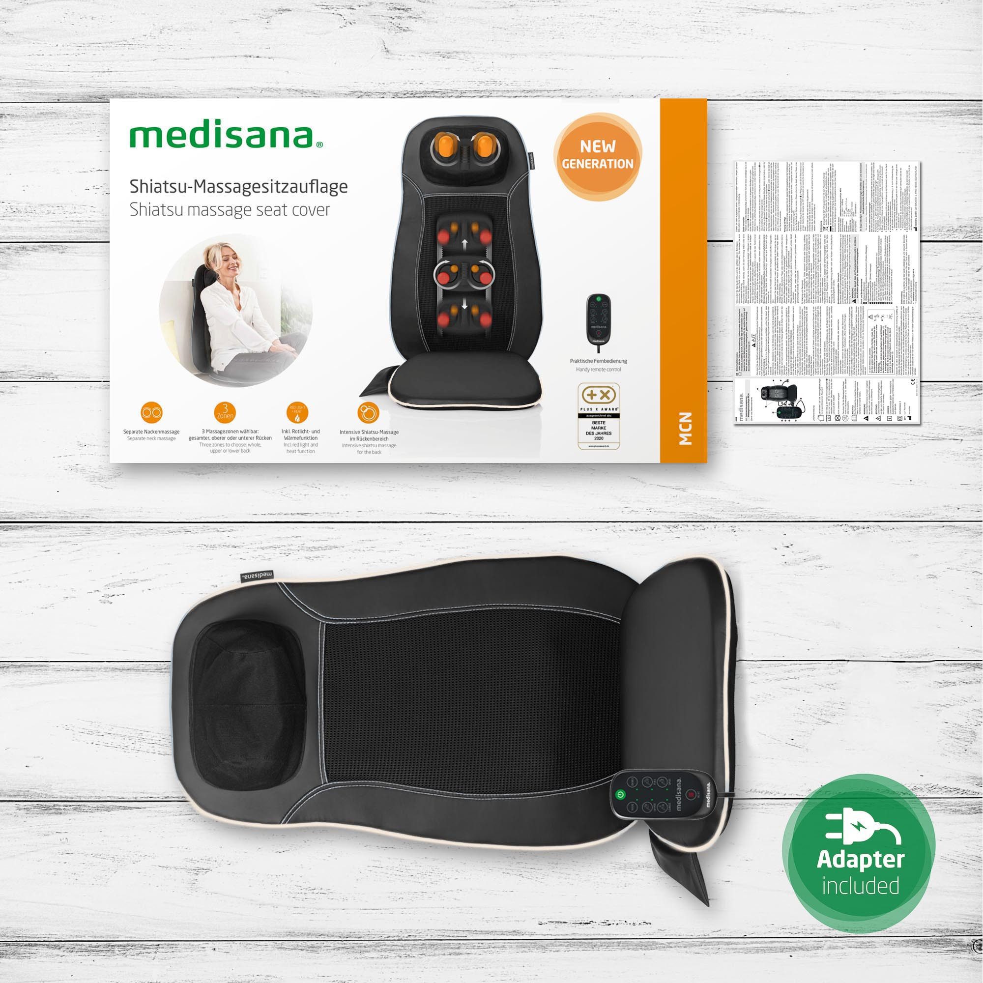 Medisana Shiatsu-massagekussen MCN 88930 3 massagezones, nekmassage, rode licht-/warmtefunctie, wasbare hoes